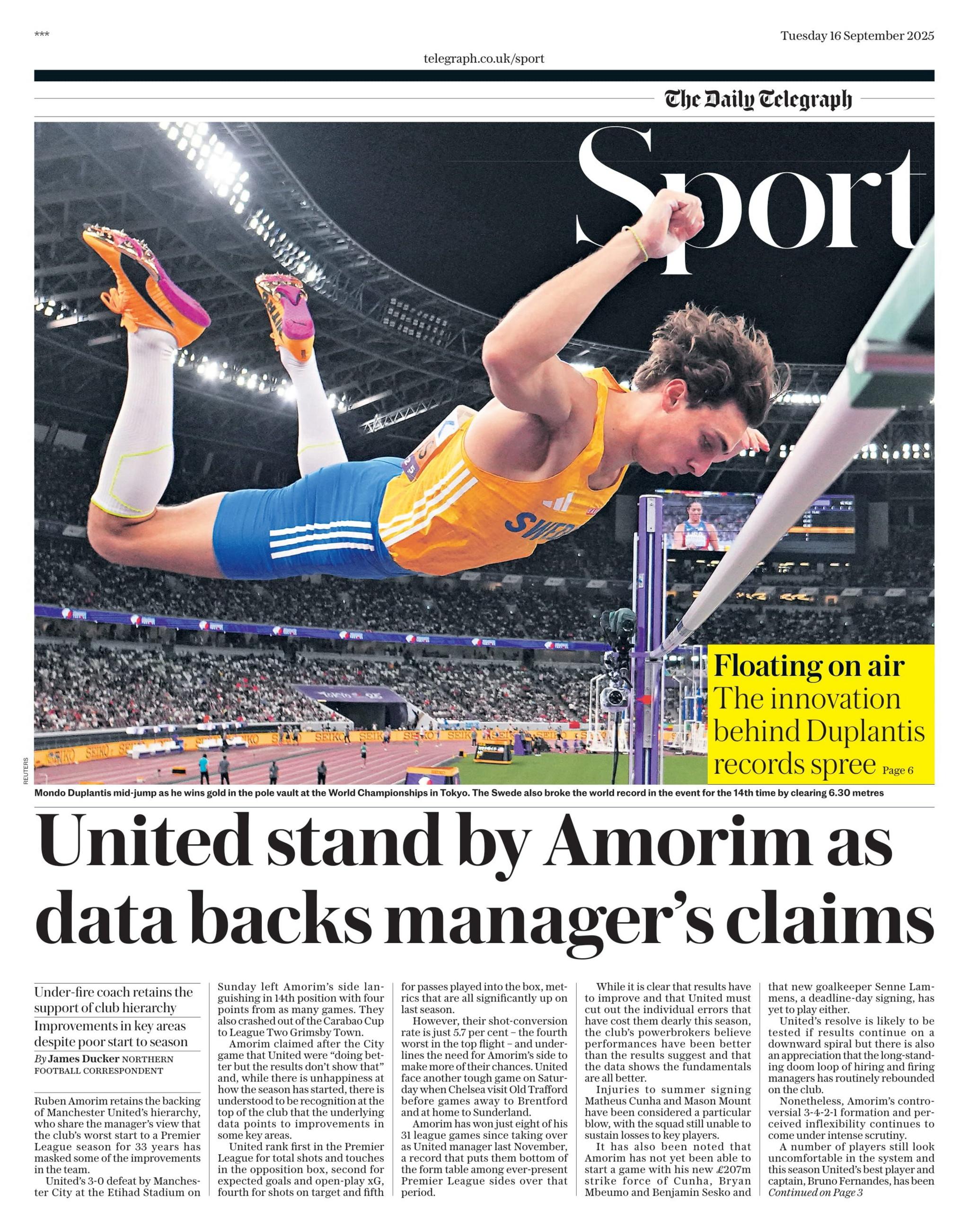 Daily Telegraph sports section