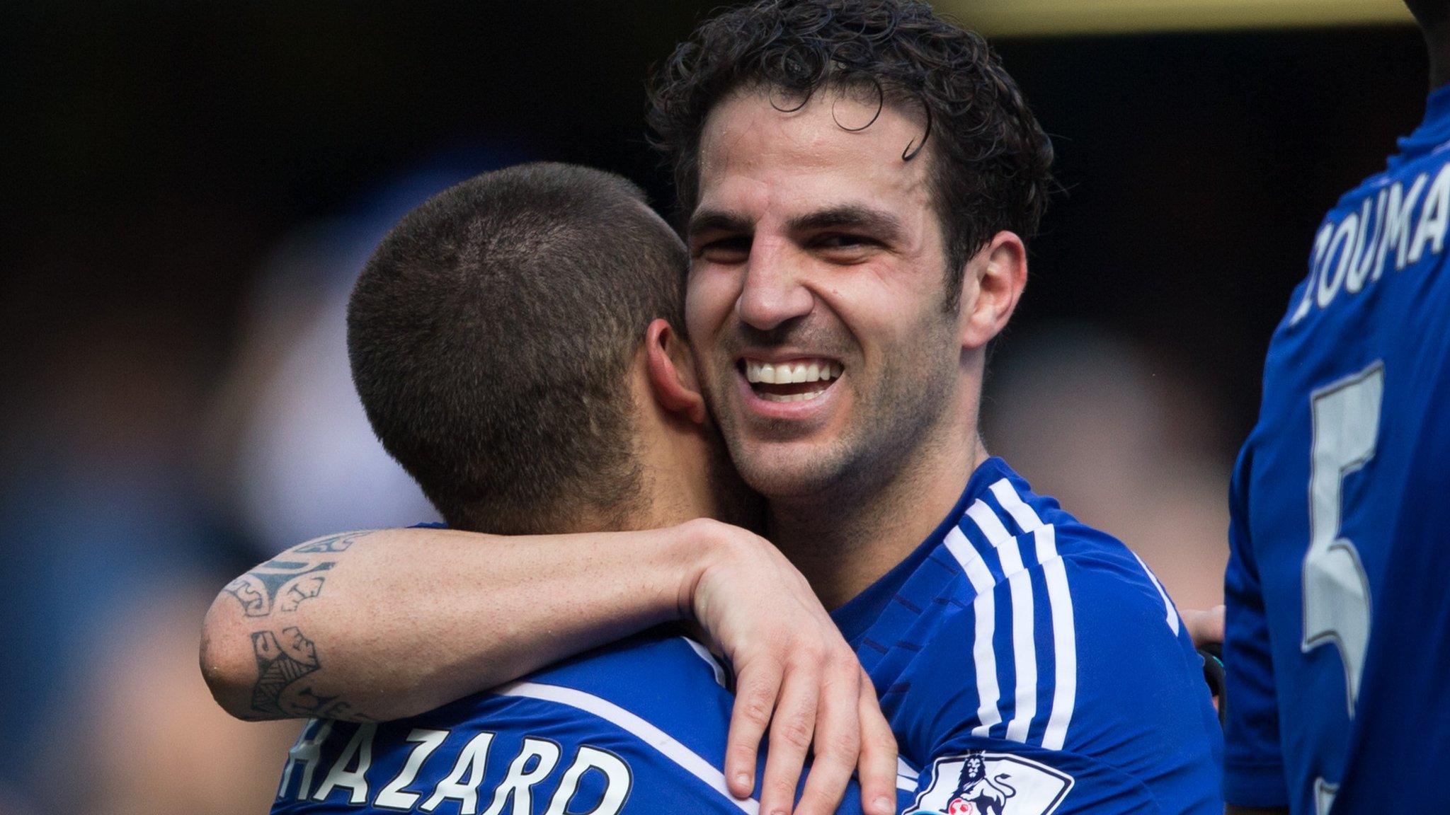 Chelsea's Eden Hazard and Cesc Fabregas