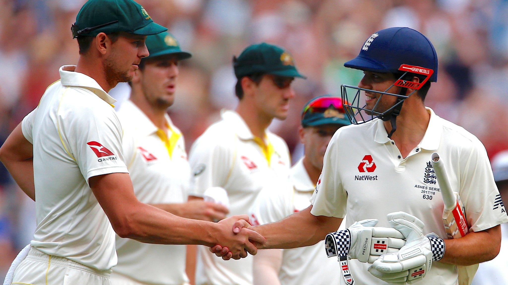 Josh Hazlewood and Alastair Cook