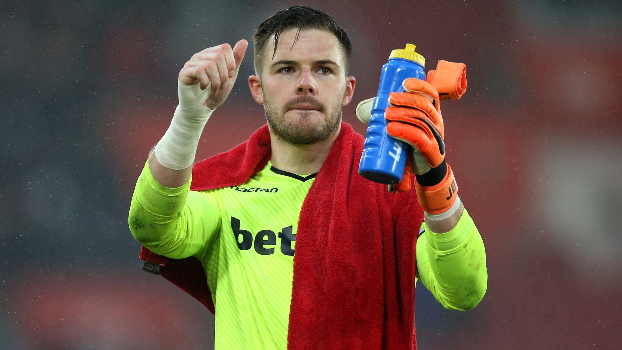 Jack Butland gestures to the crowd