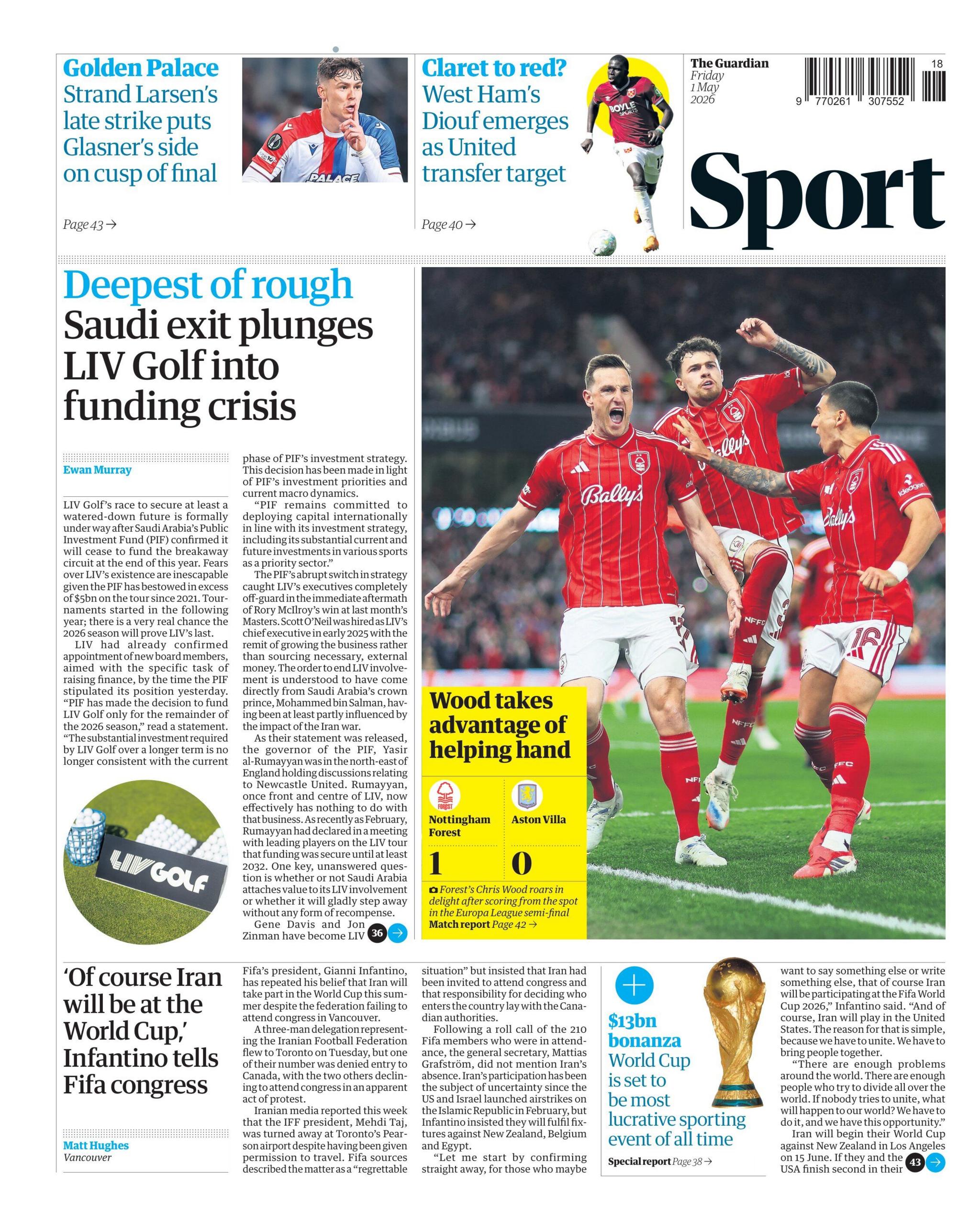 Guardian back page