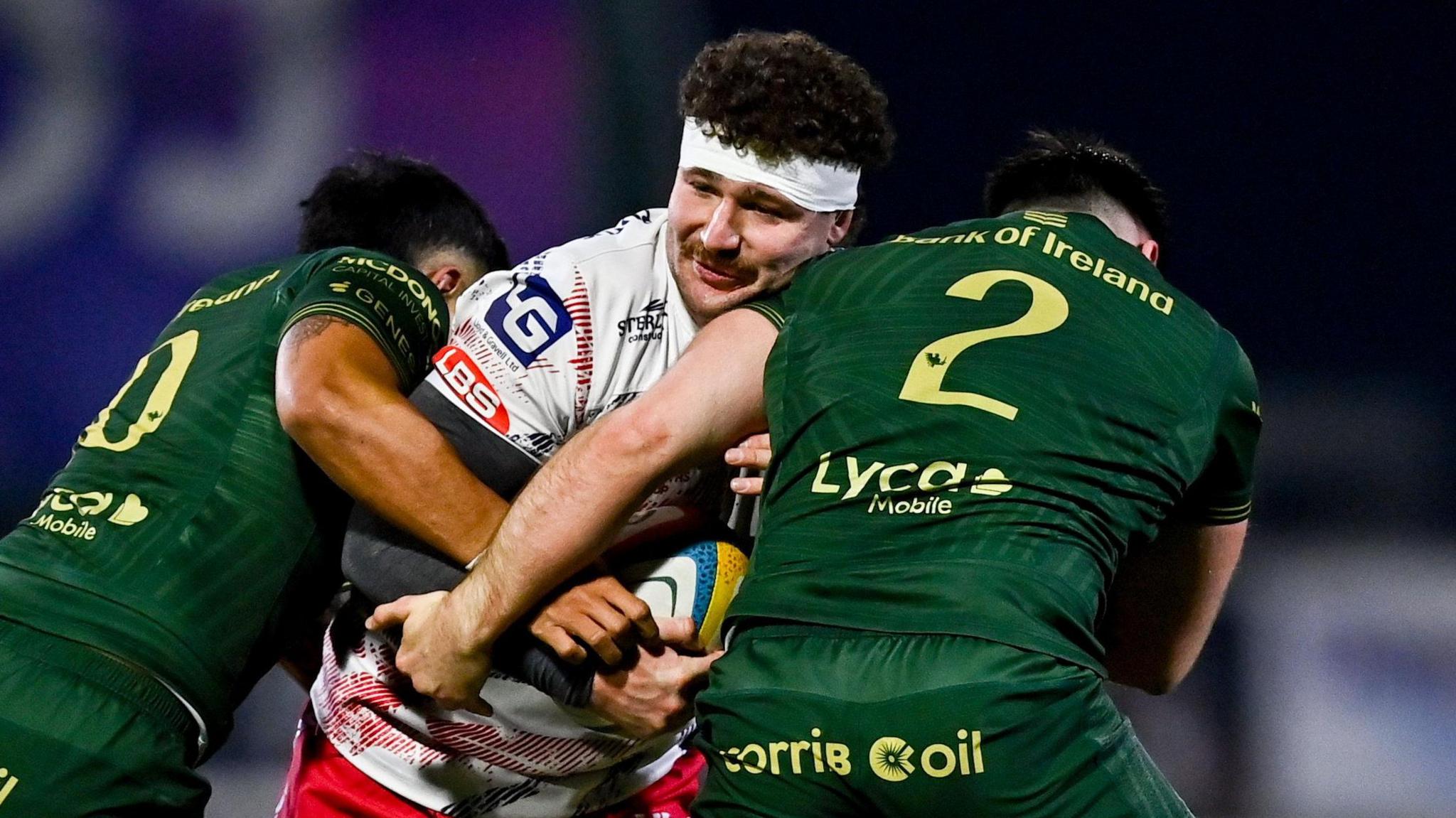 Fletcher Anderson carries the ball for Scarlets against Connacht