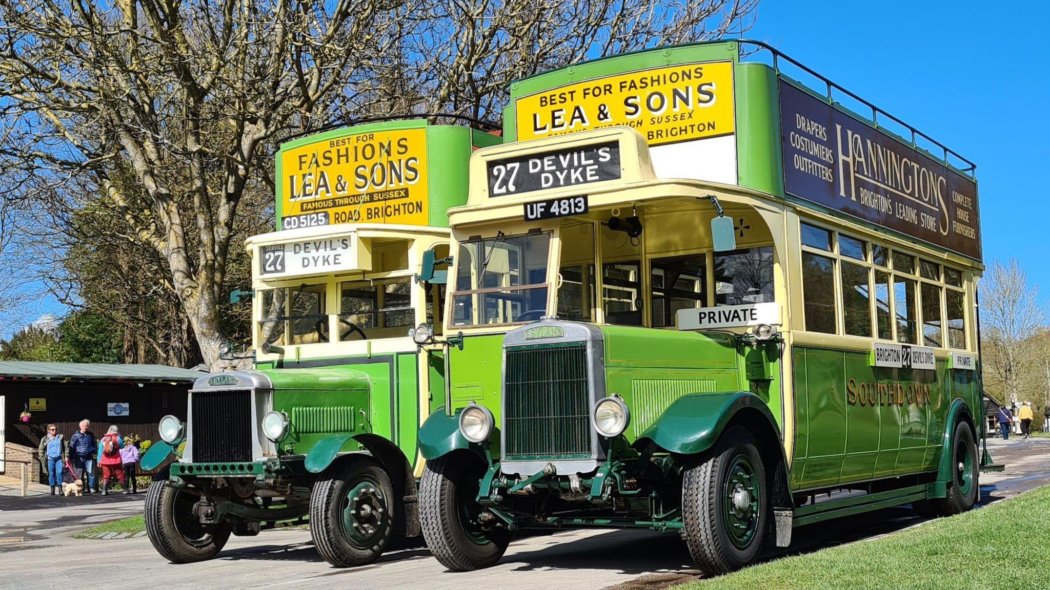 Two of the South Downs pre-World War Two buses