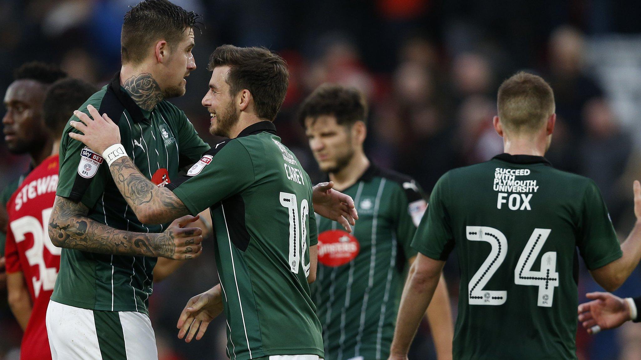 Plymouth players celebrate