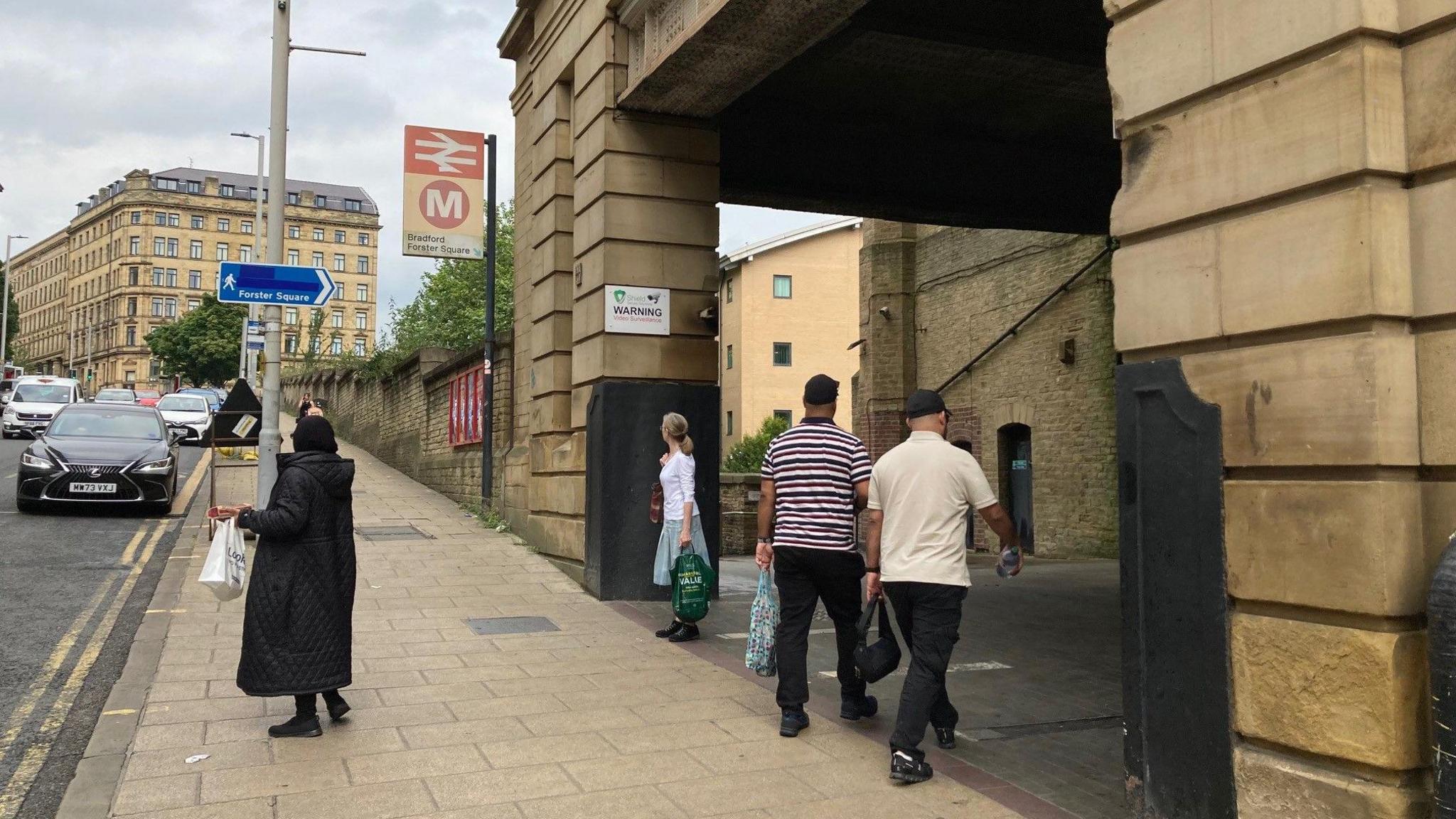 The entrance to Bradford Forster Square railway station