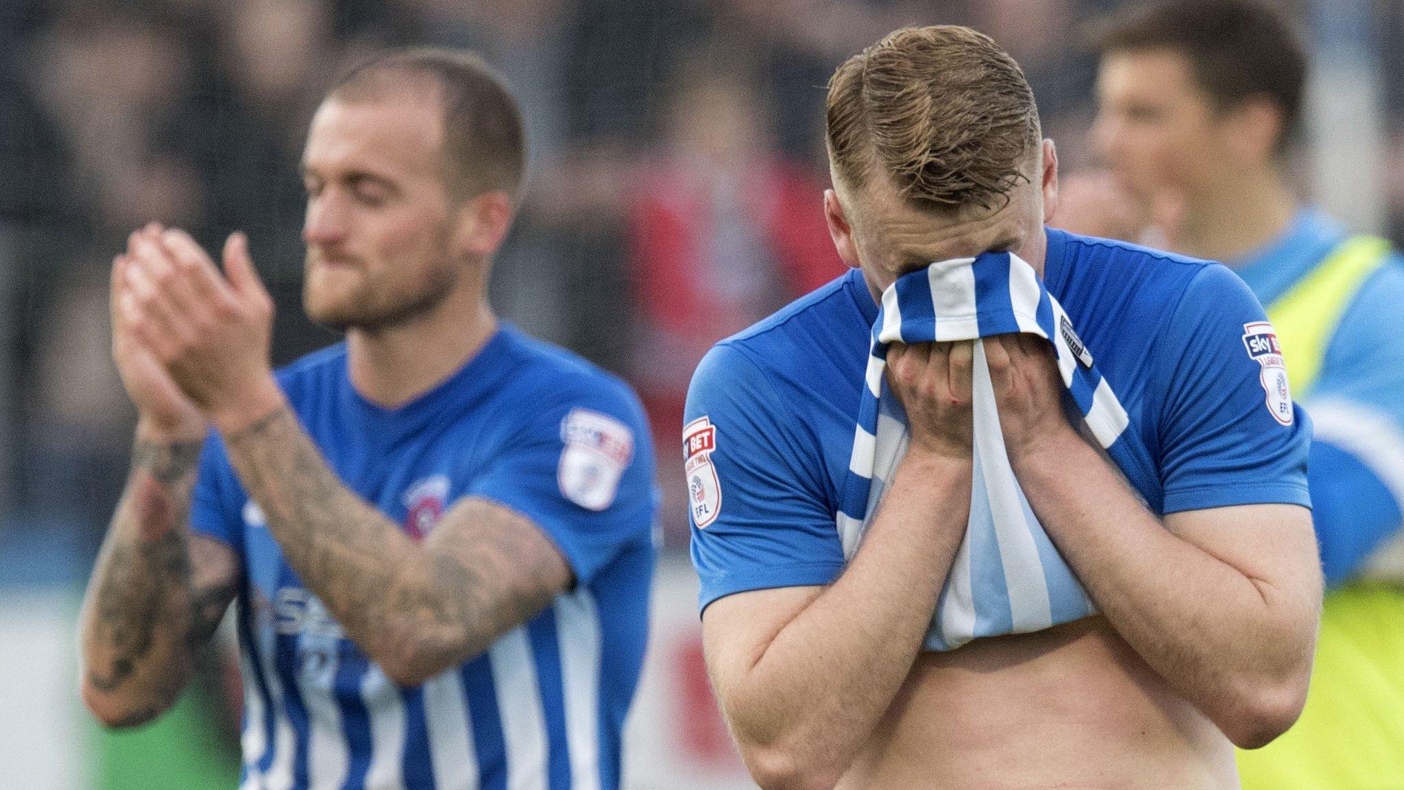 Hartlepool United players following their relegation to League Two