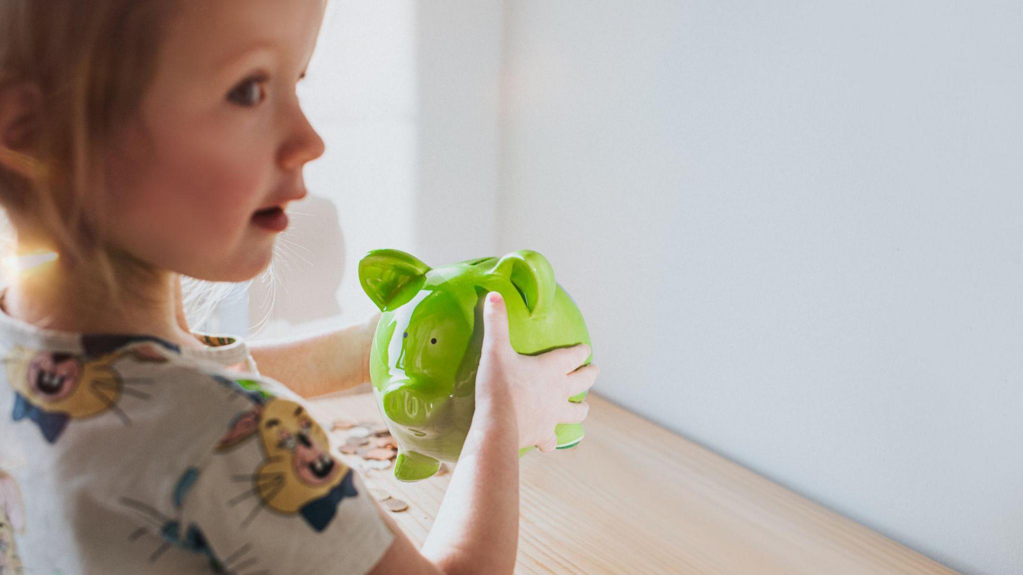 Child with piggy bank