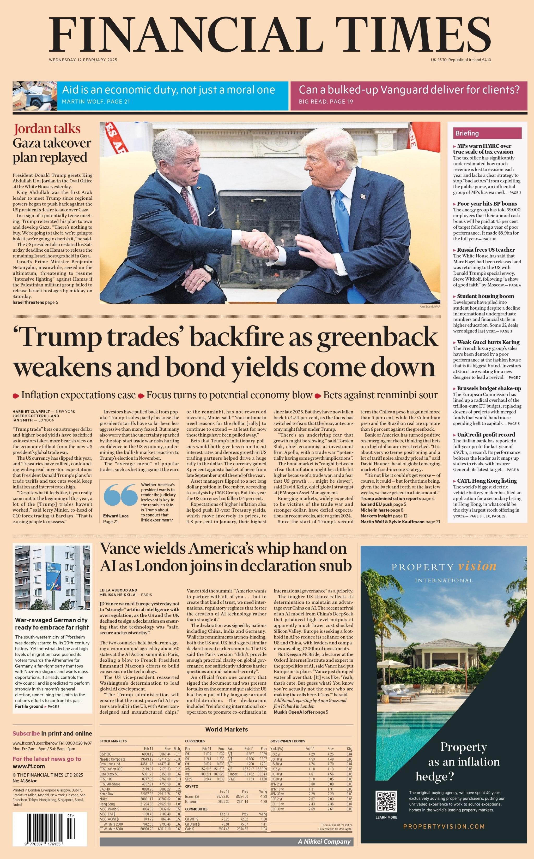 Financial Times: ‘Trump trades’ start to misfire as dollar weakens