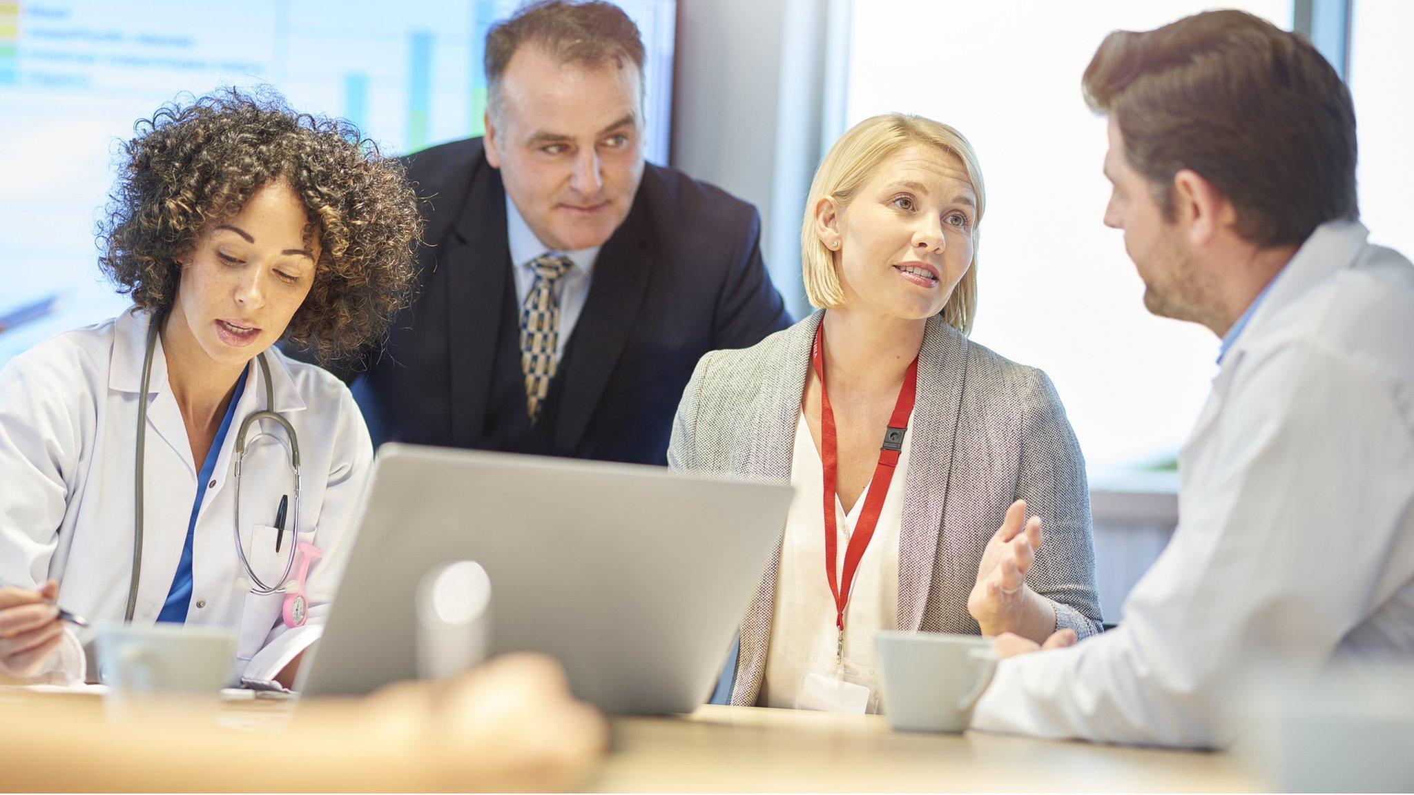 Hospital managers in a meeting