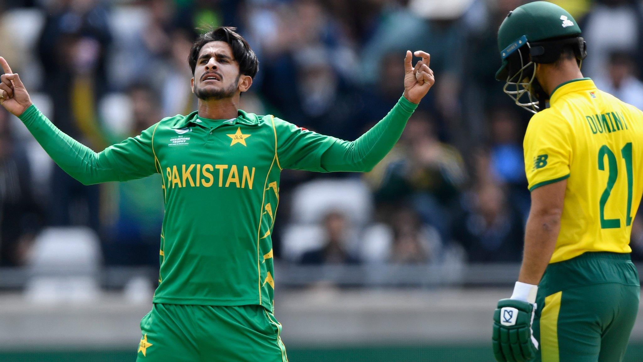 Hasan Ali celebrates