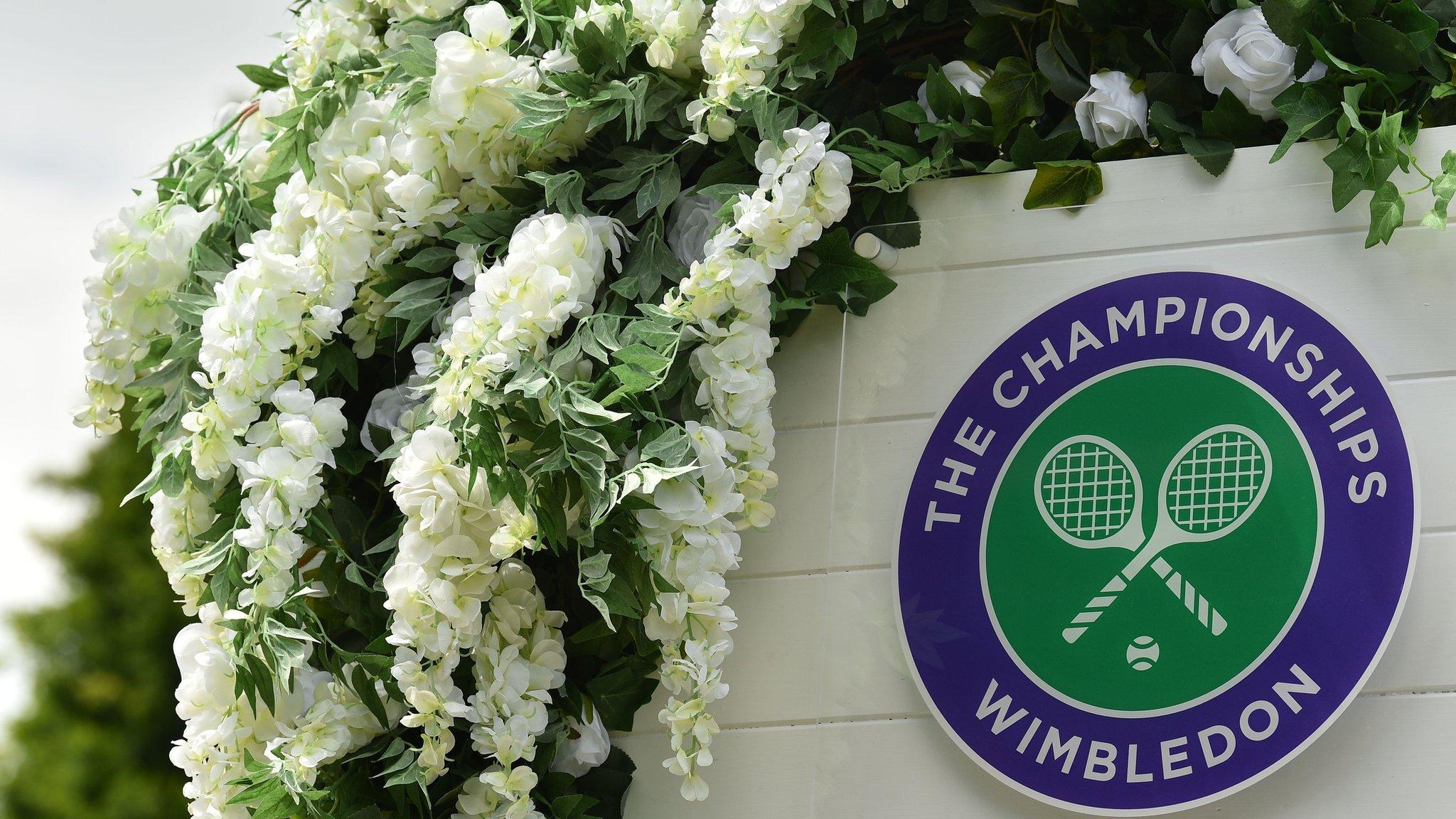 wimbledon logo surrounded by flowers