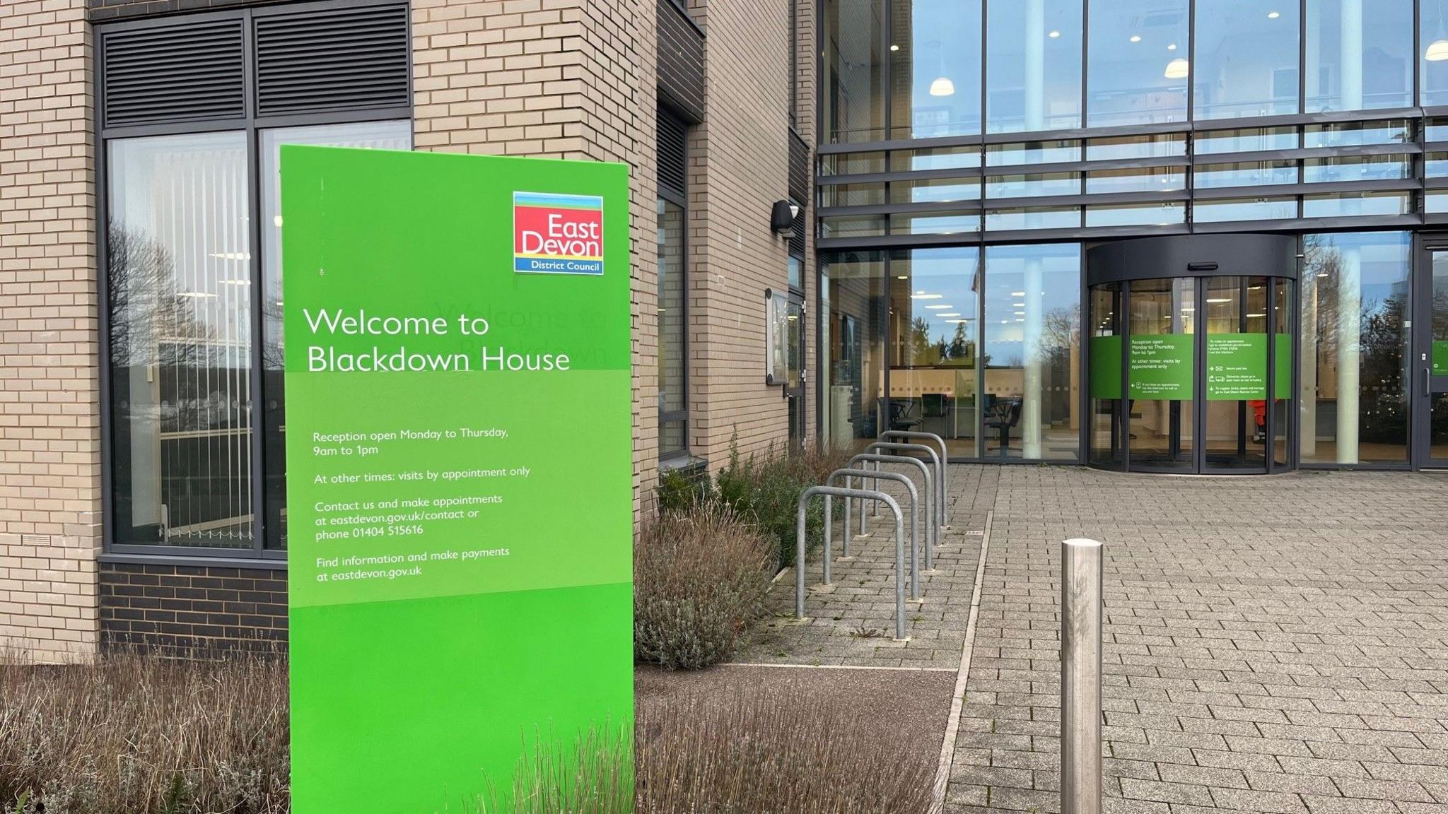 The entrance to the East Devon District Council offices in Honiton