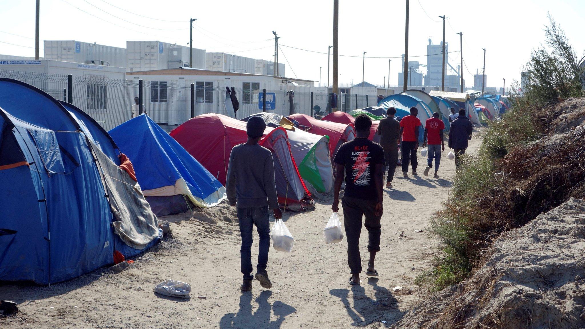 People in the Calais camp