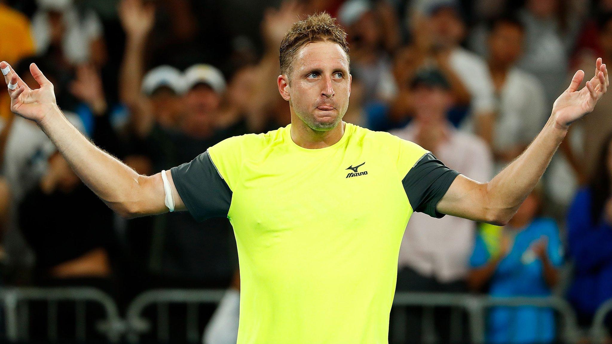 Tennys Sandgren celebrates victory