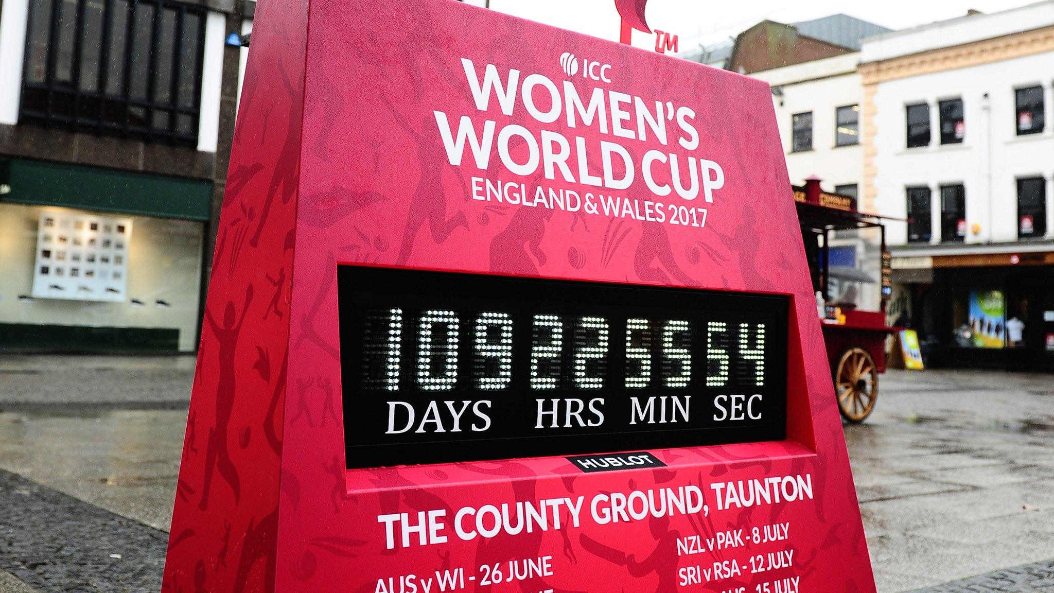 A clock counts down to the 2017 Women's World Cup