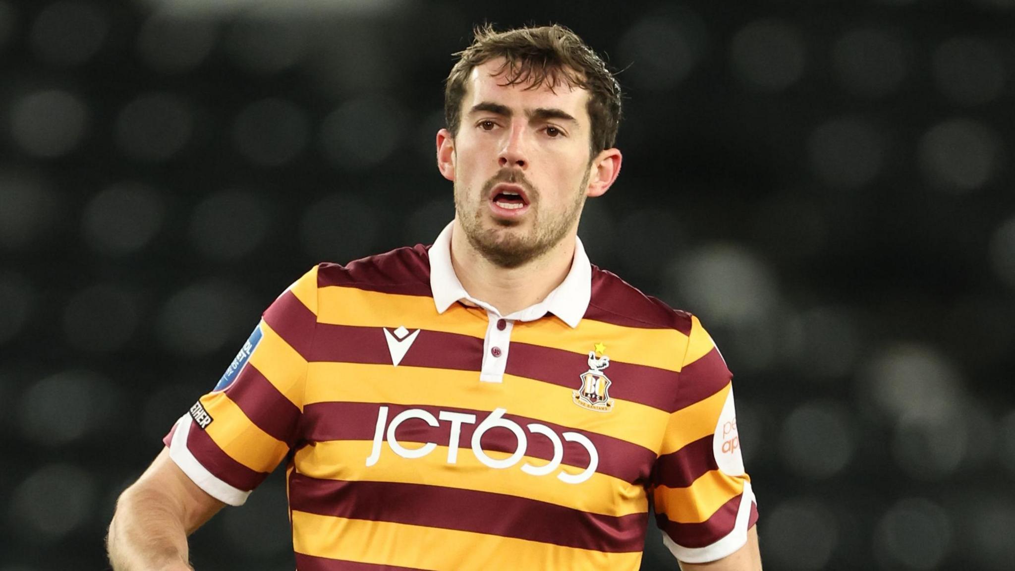 Sam Stubbs on the field for Bradford last season