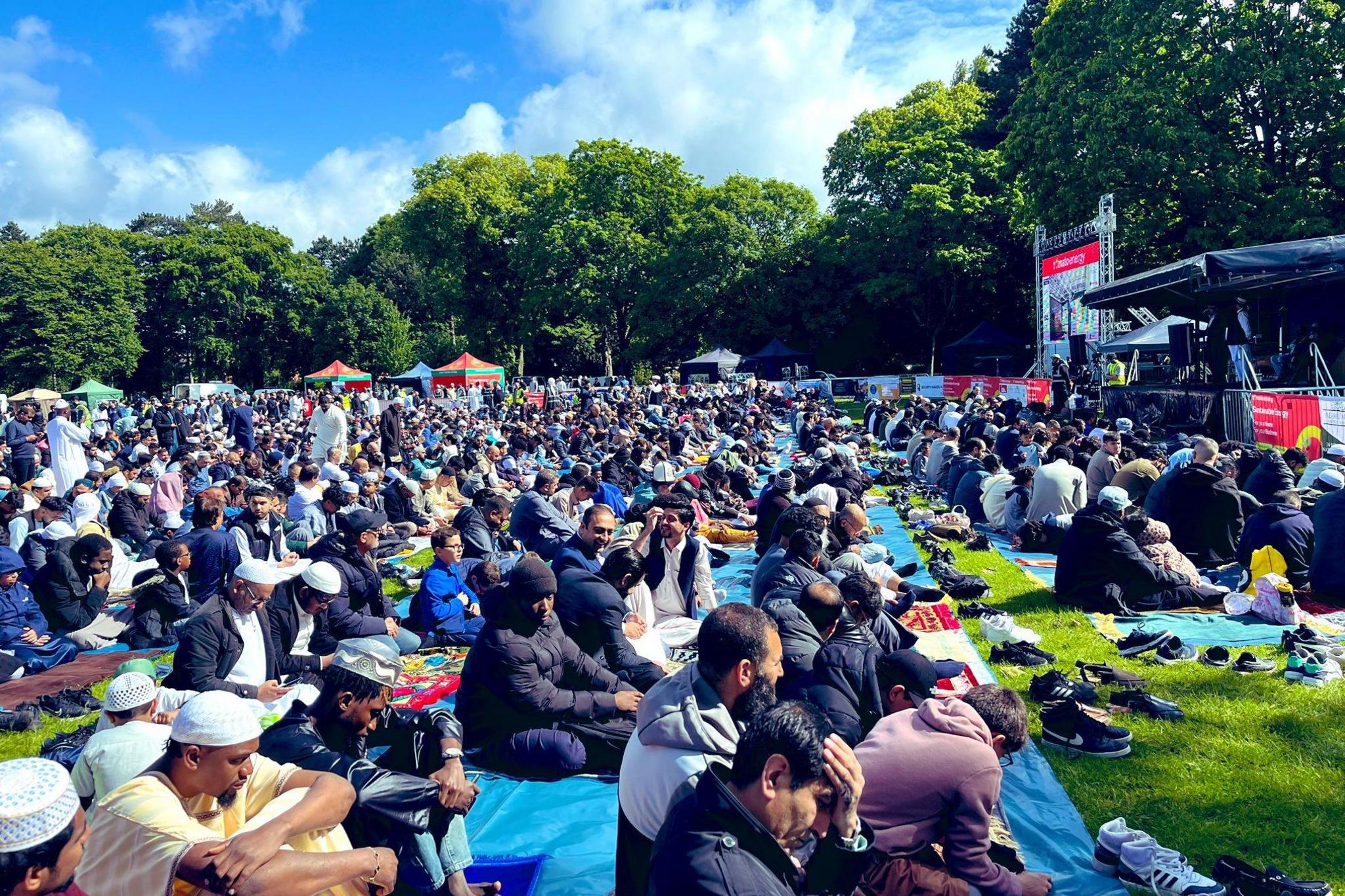 Eid-al-Adha prayers in Wolverhampton's West Park