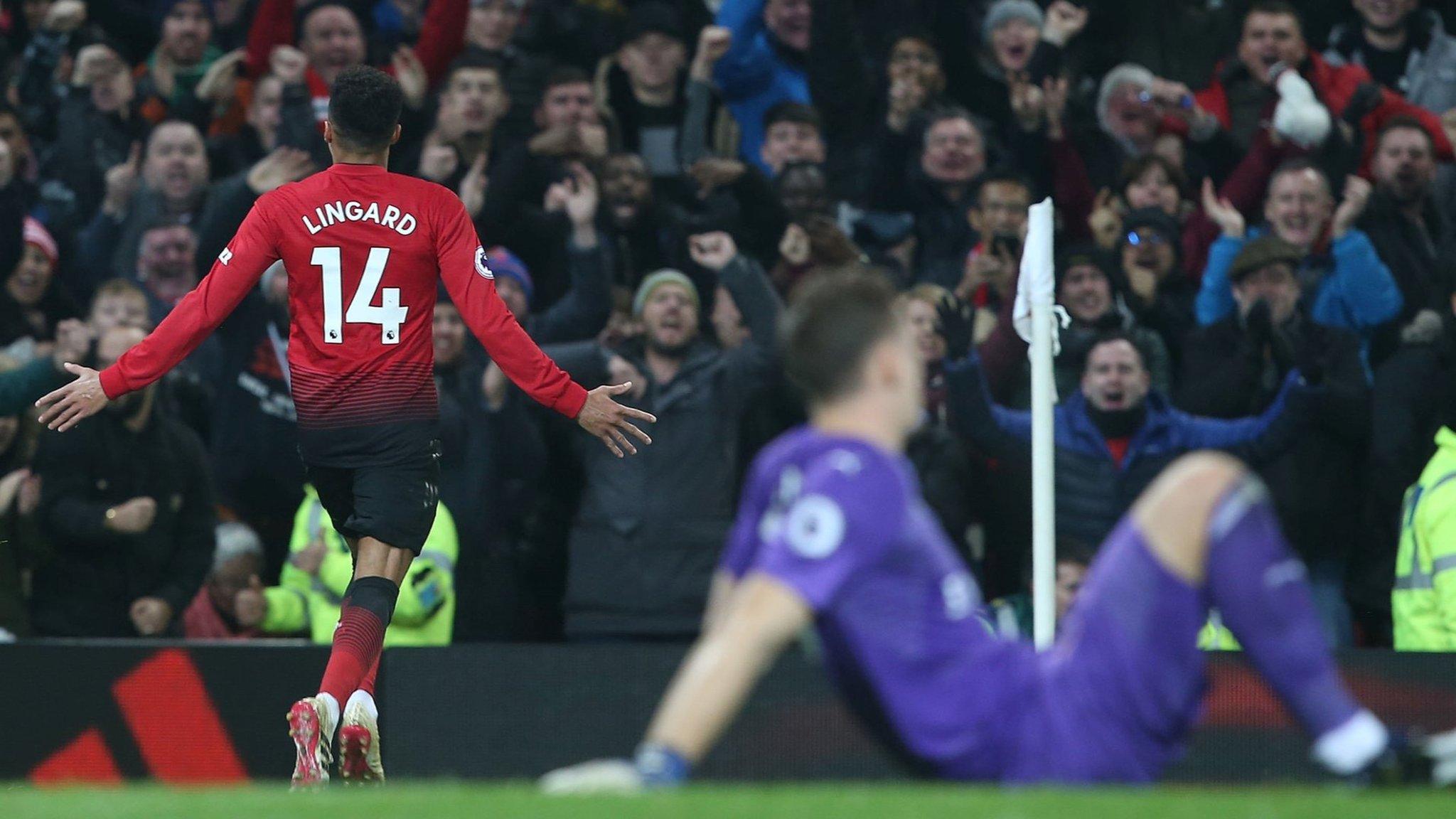 Lingard celebrating.