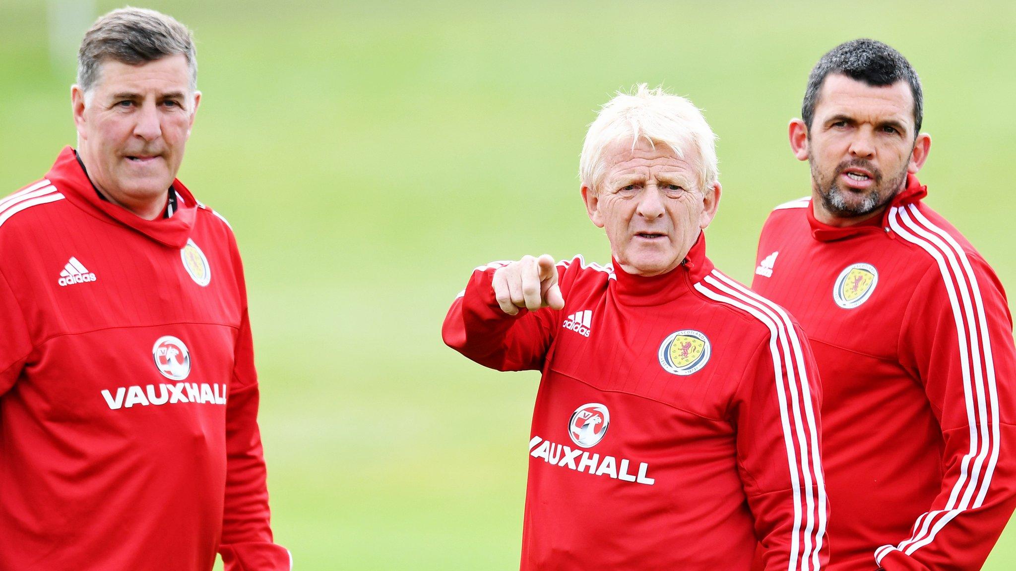 Gordon Strachan and his Scotland assistants Mark McGhee and Callum Davidson