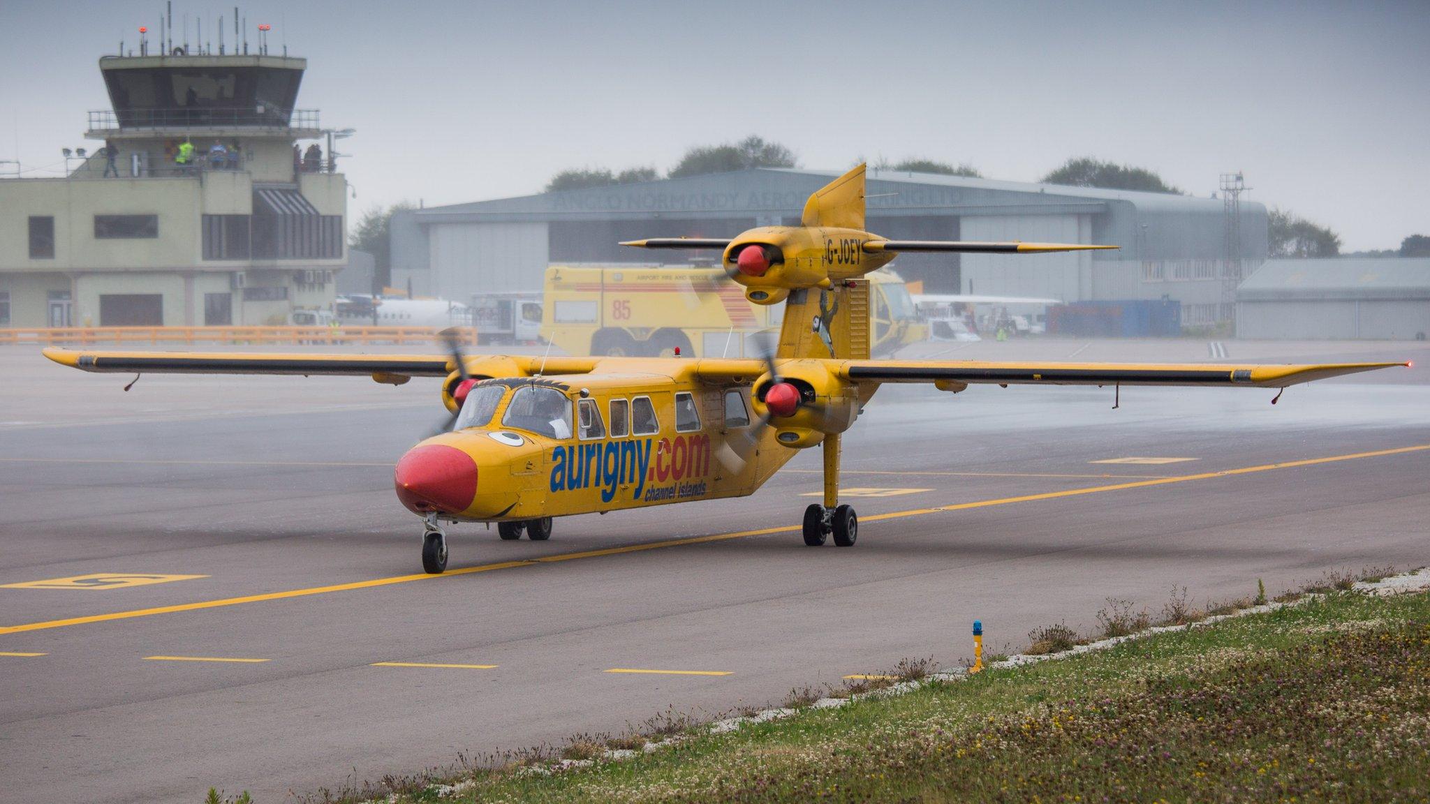 G-Joey, trislander, at Guernsey Airport after completing final flight