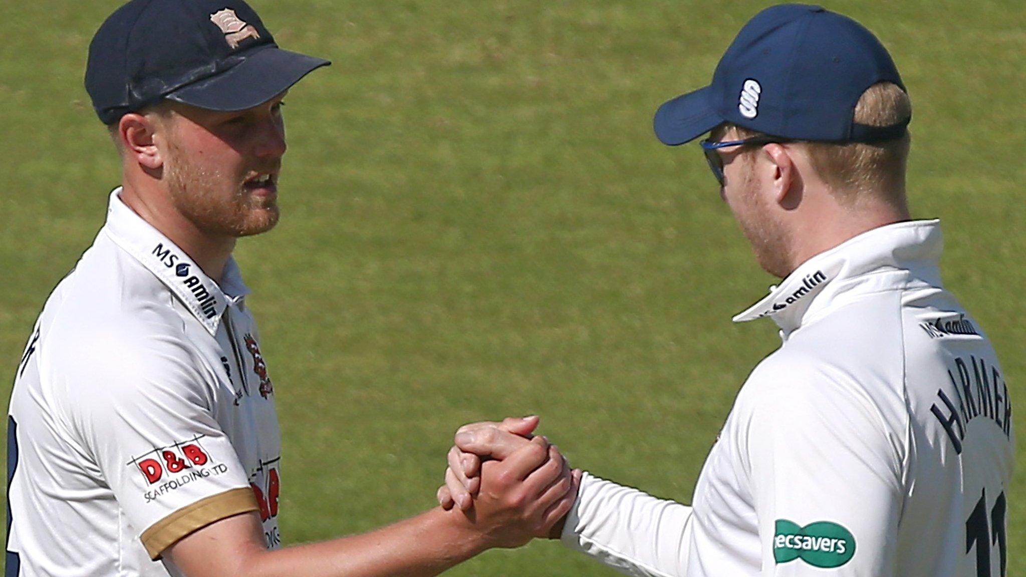 After last summer's combined Championship haul of 147, Jamie Porter (left) and Simon Harmer have taken another 57 wickets between them this season