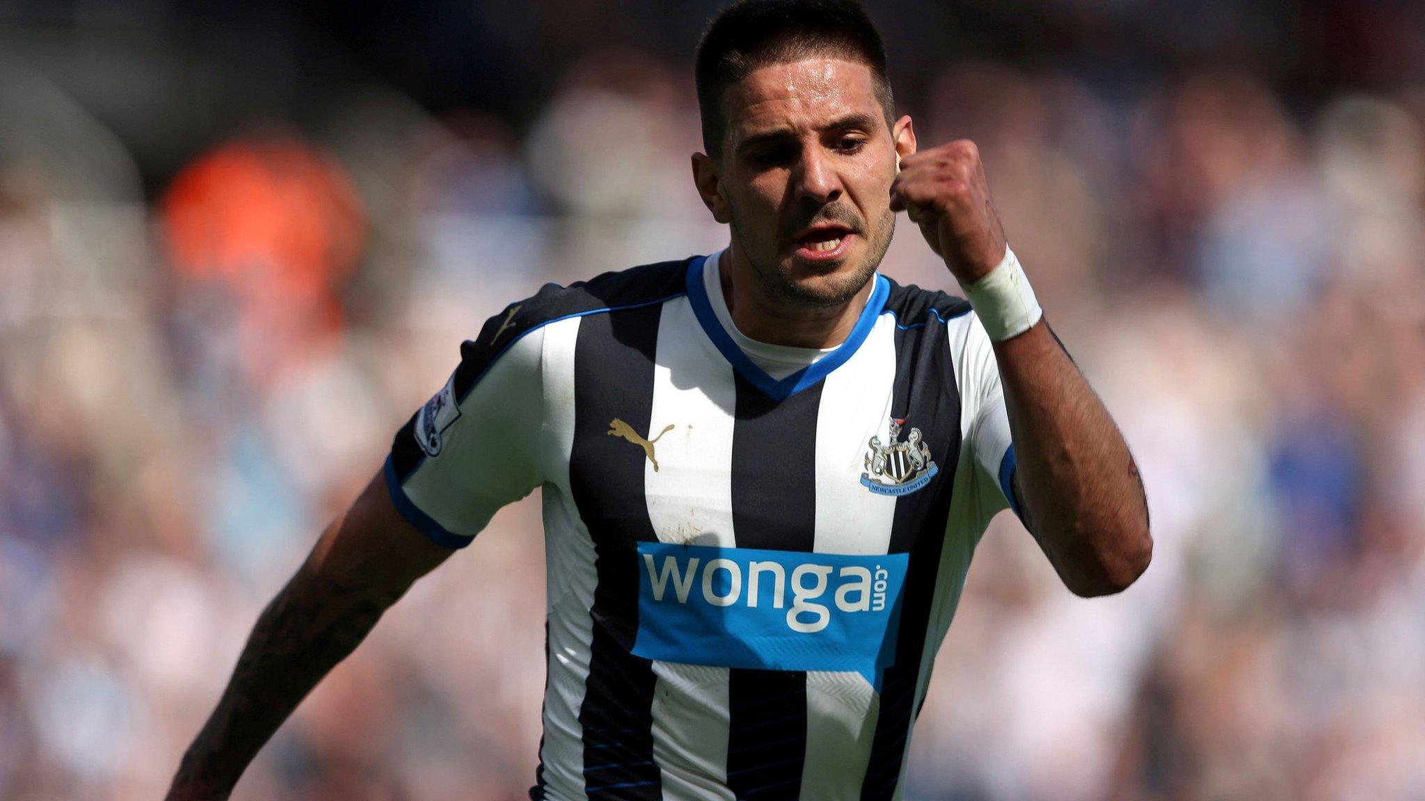 Aleksandar Mitrovic celebrates