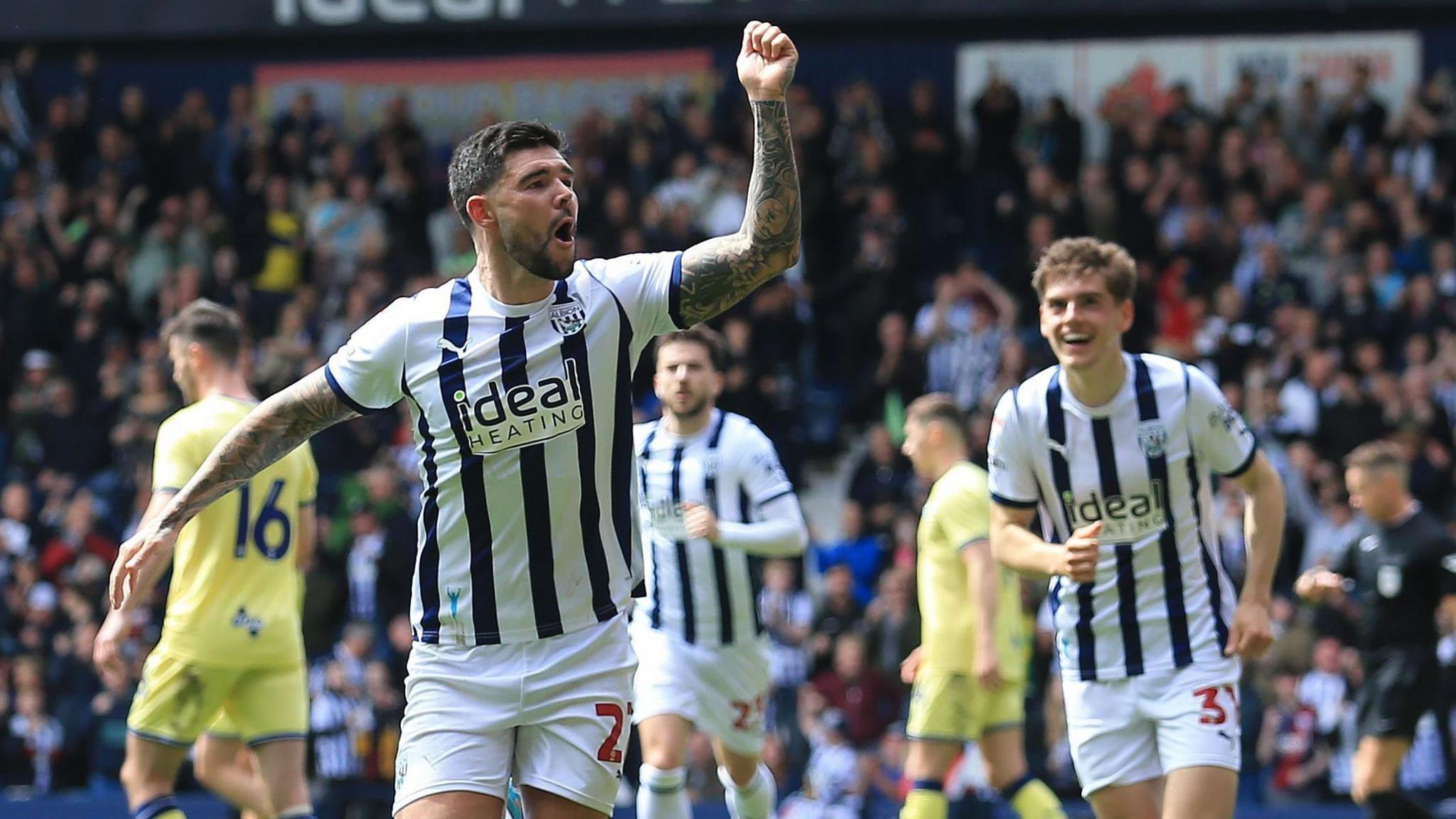 Alex Mowatt celebrates scoring for West Brom