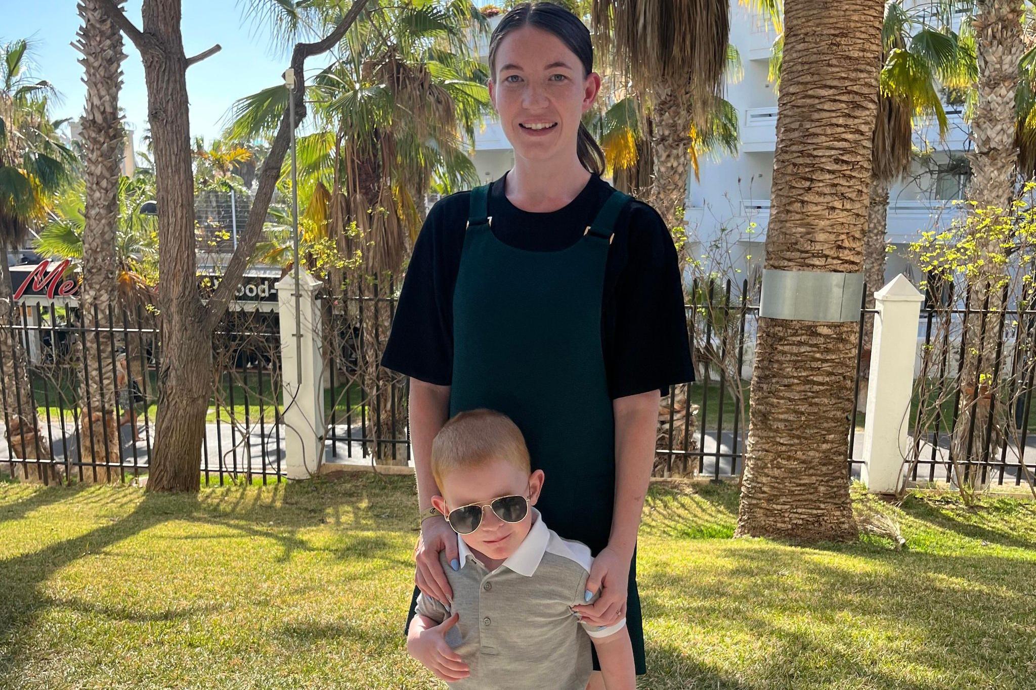 Clare Hodge and her son Carson Morhulec, who was left behind by his nursery following a day out