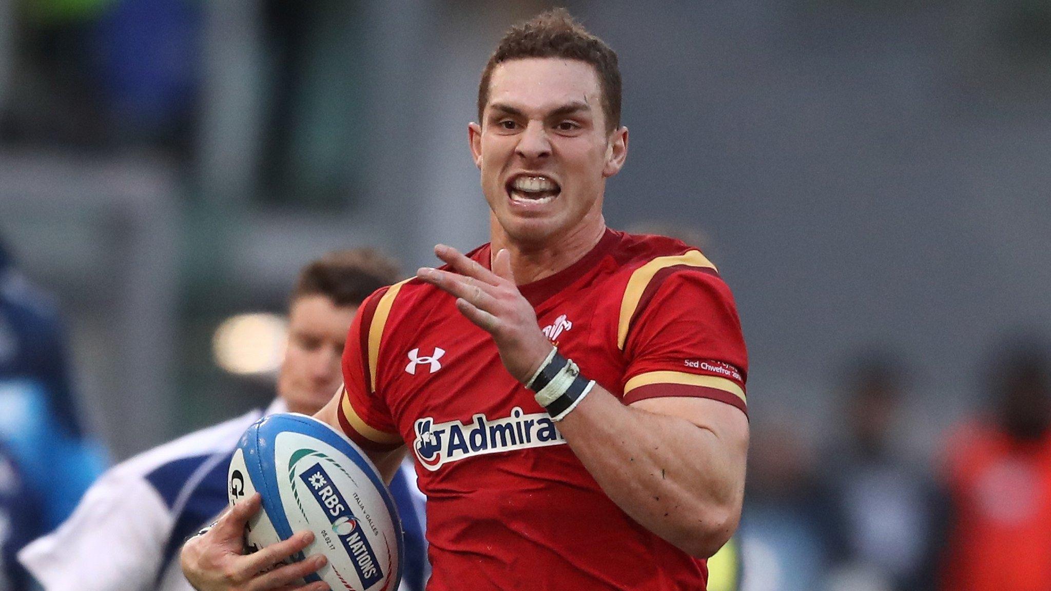 George North in action for Wales against Italy