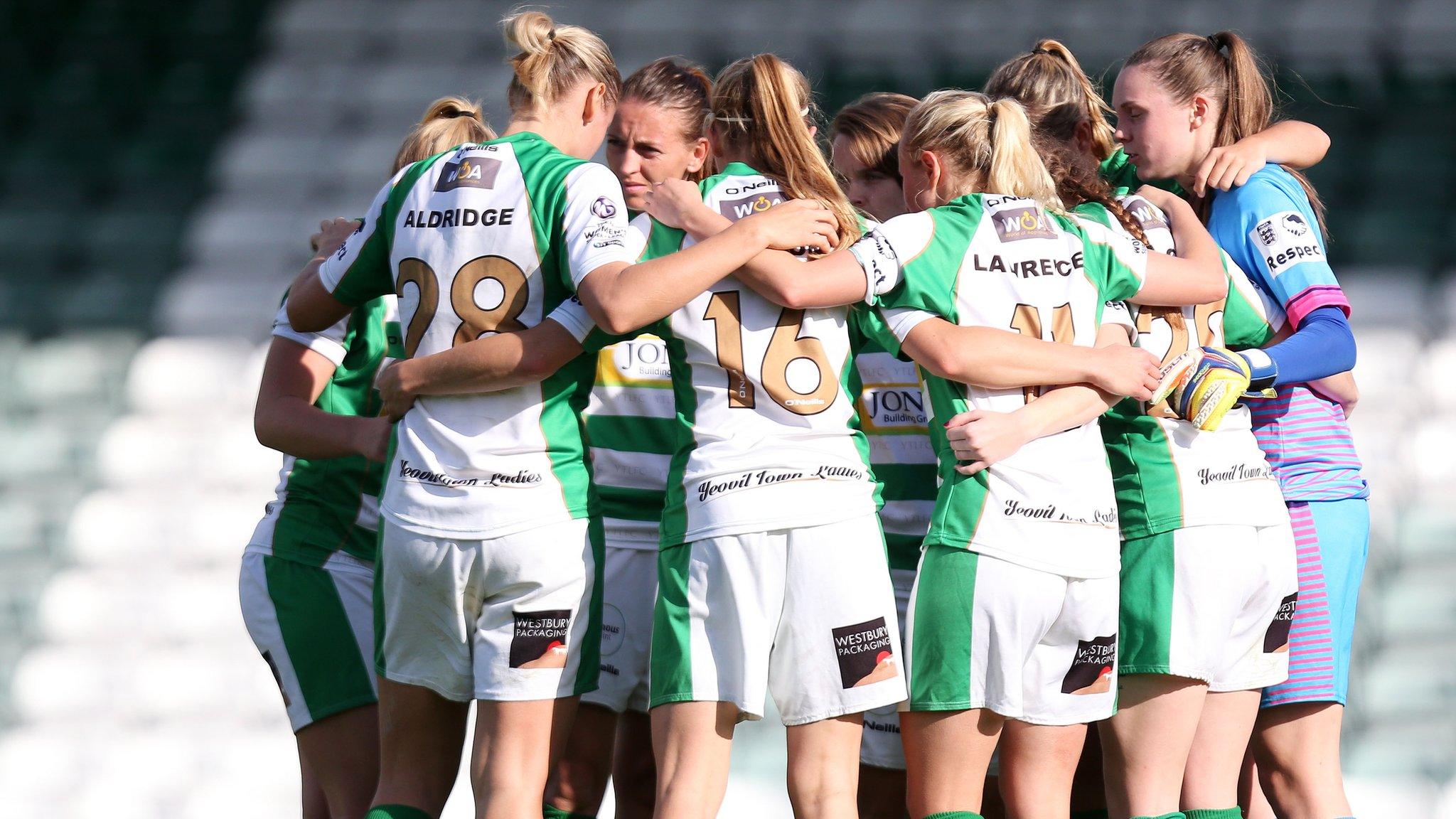 Yeovil Town Ladies in a huddle