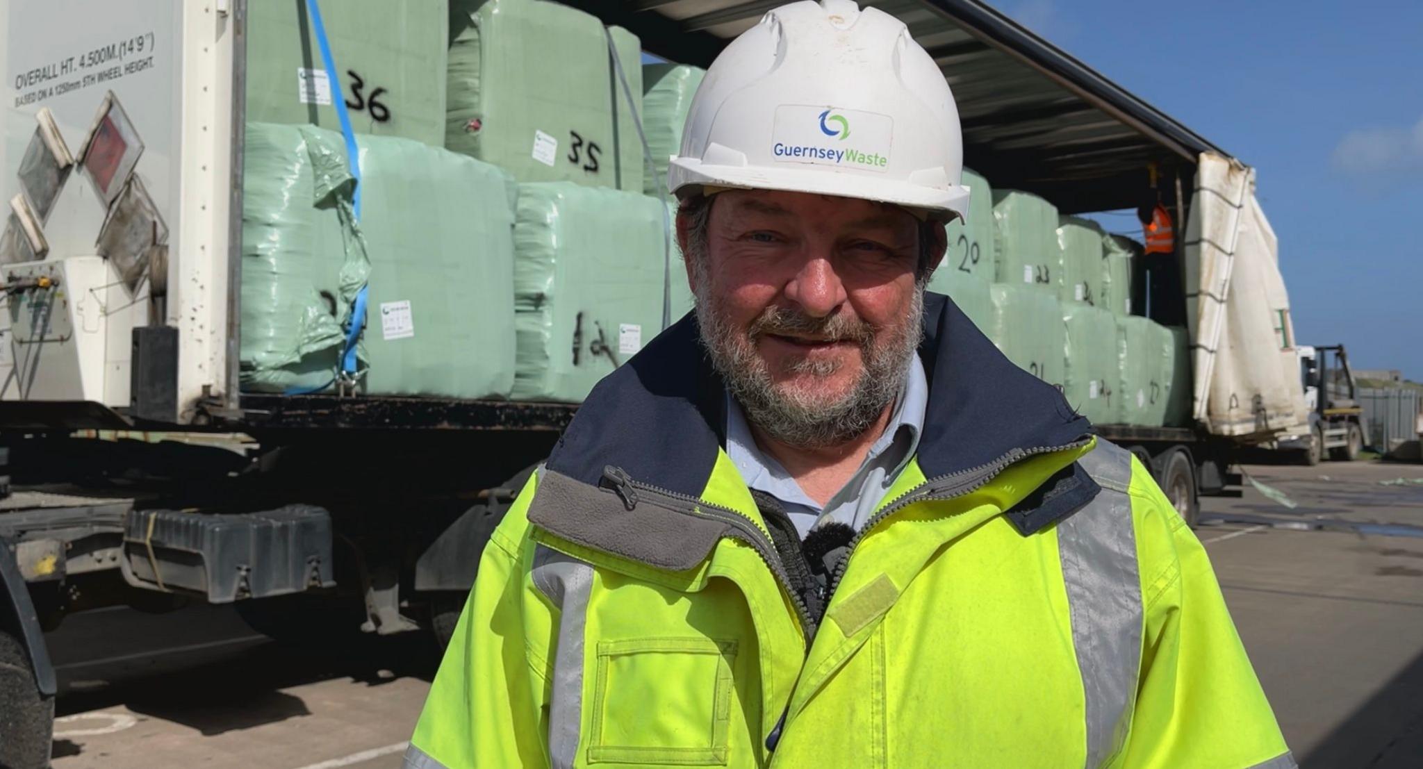 Rob Roussell in hard hat and high vis jacket