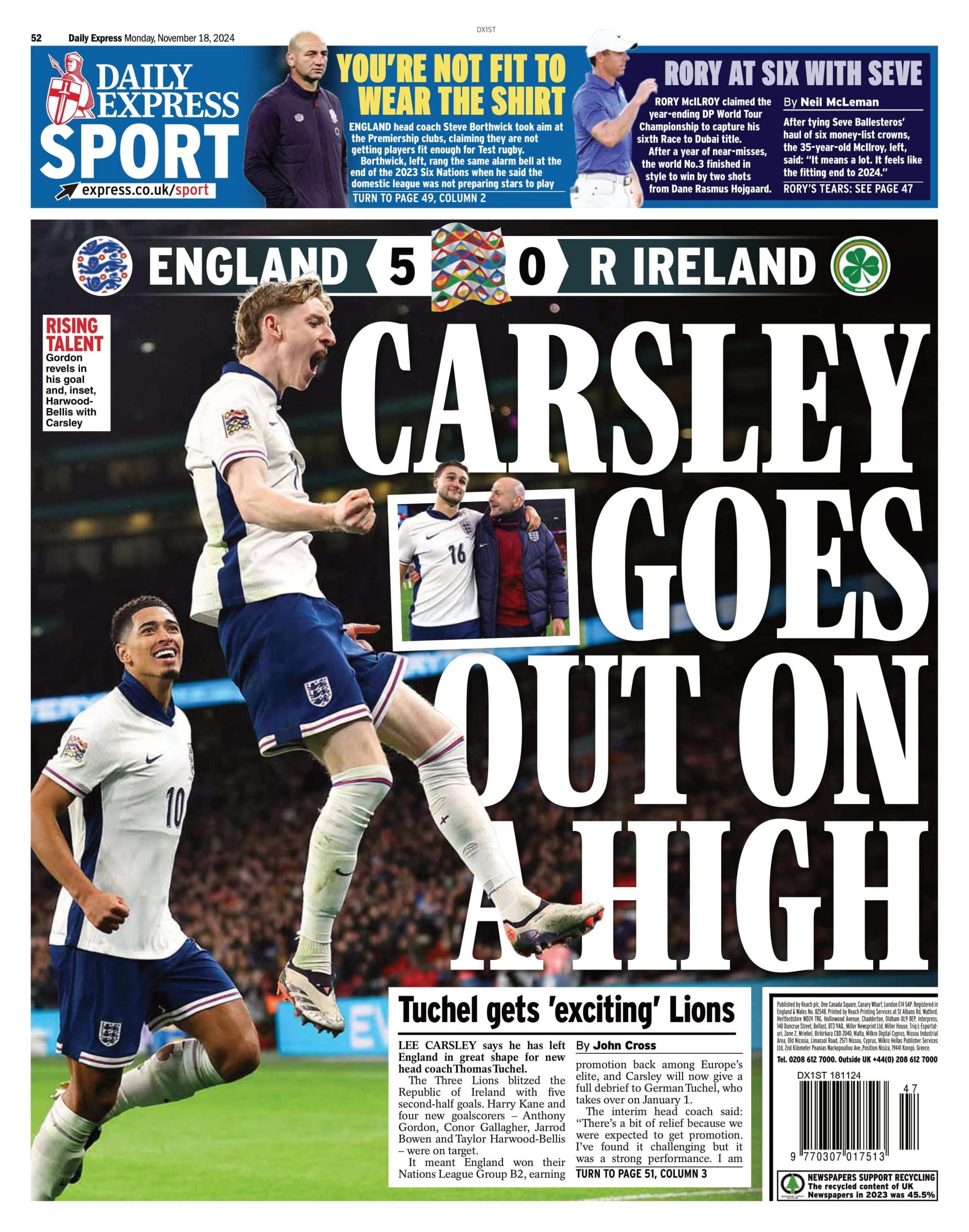 Daily Express back page