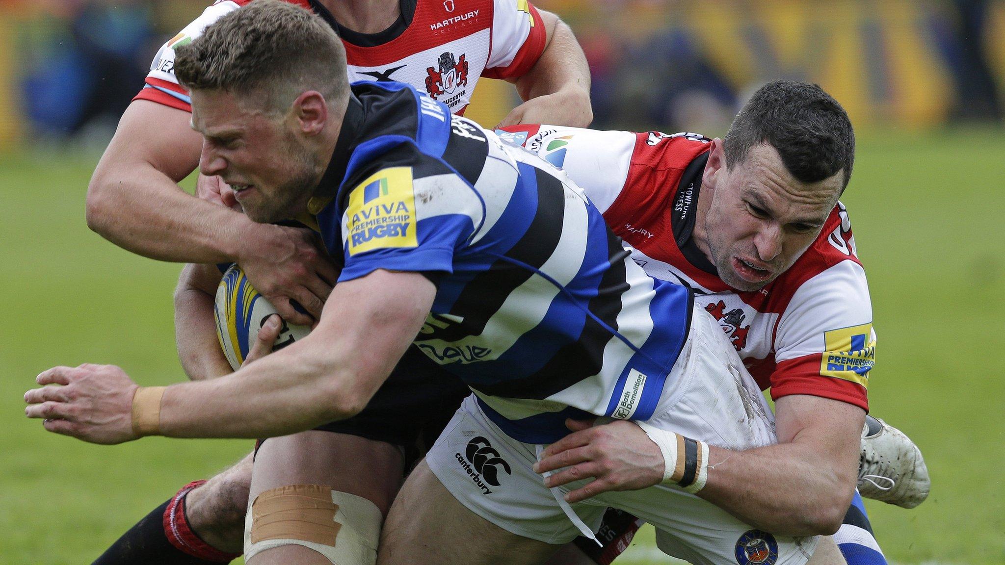 Rhys Priestland scores for Bath at Gloucester