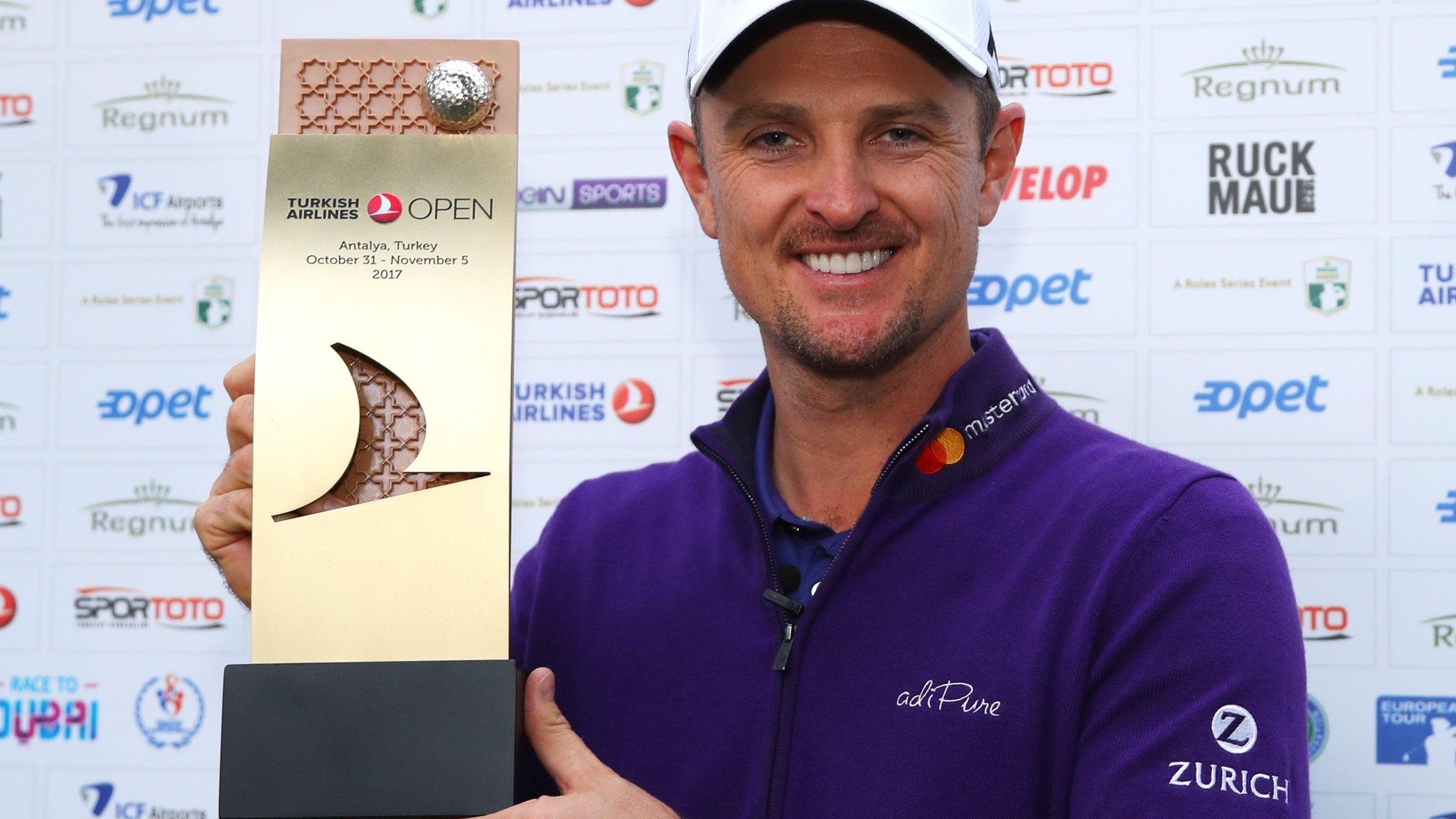 Justin Rose with the Turkish Airlines Open trophy