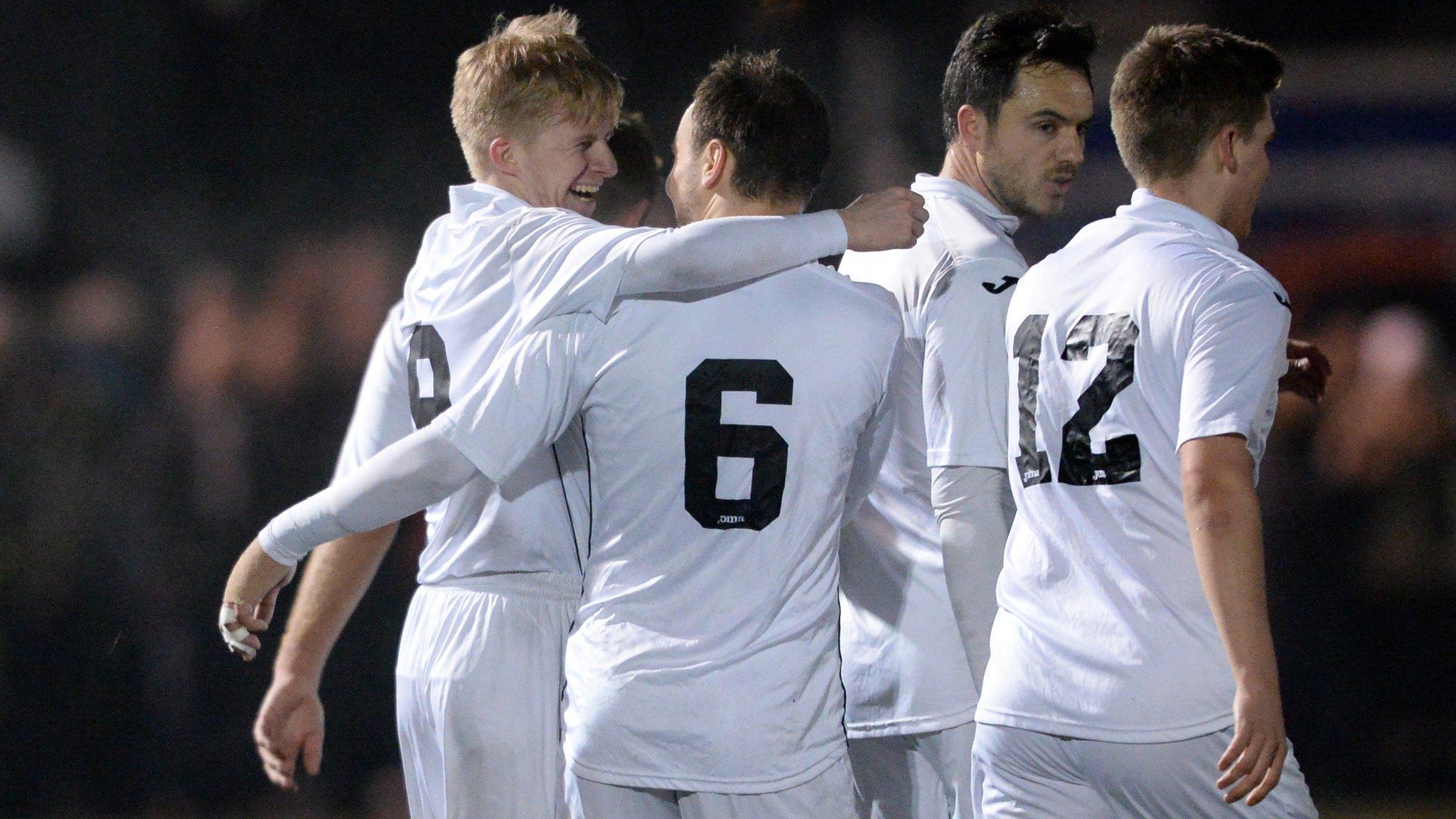 East Kilbride celebrate Jack Smith's goal