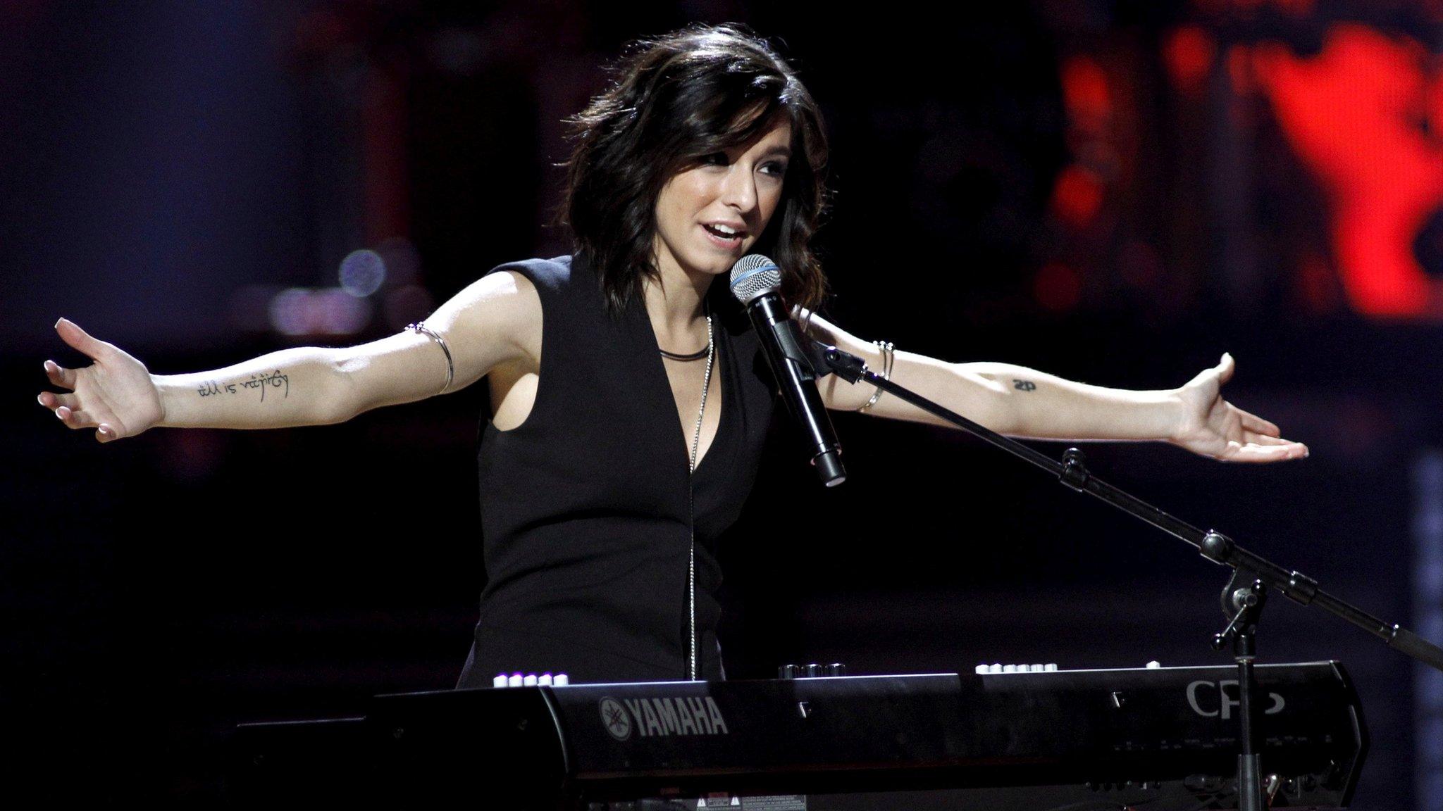 Christina Grimmie performing in Las Vegas in September 2015