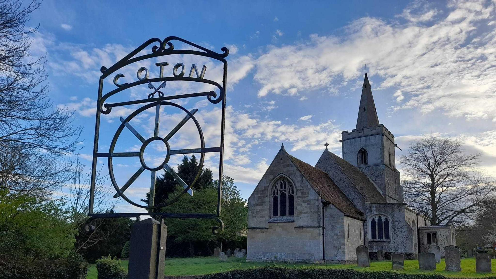 Coton village sign