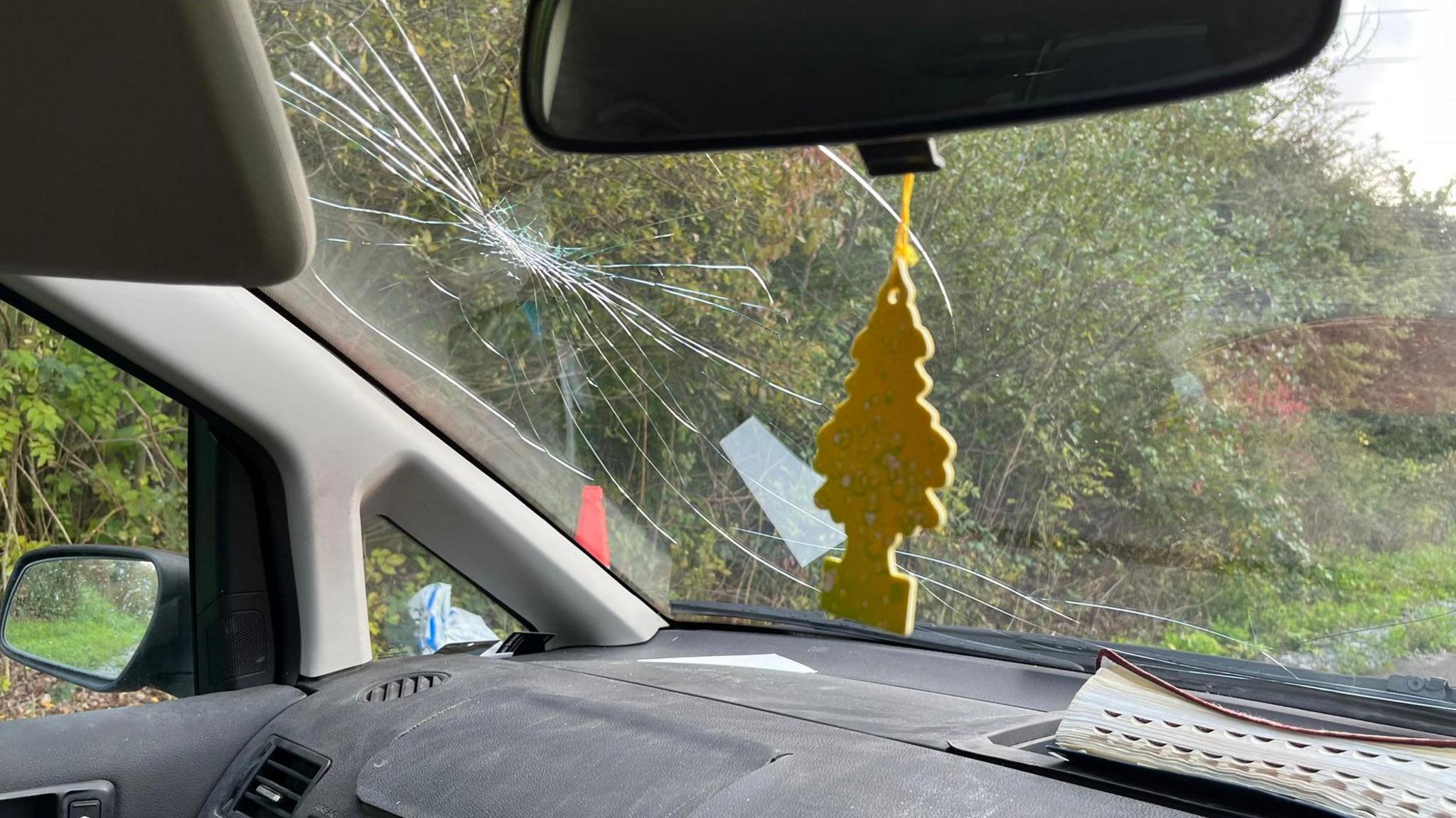 Cracked windscreen