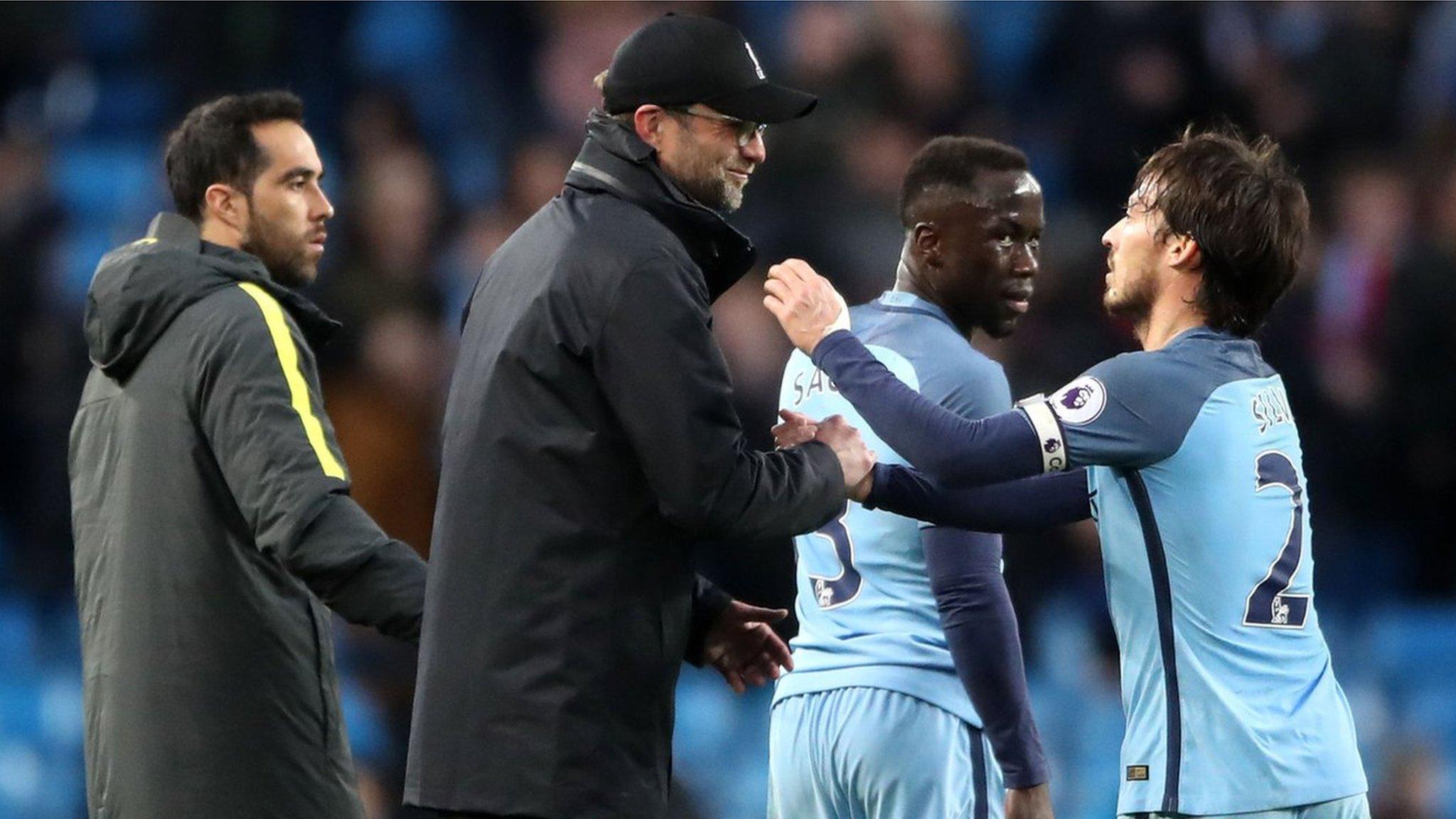 Jurgen Klopp and David Silva