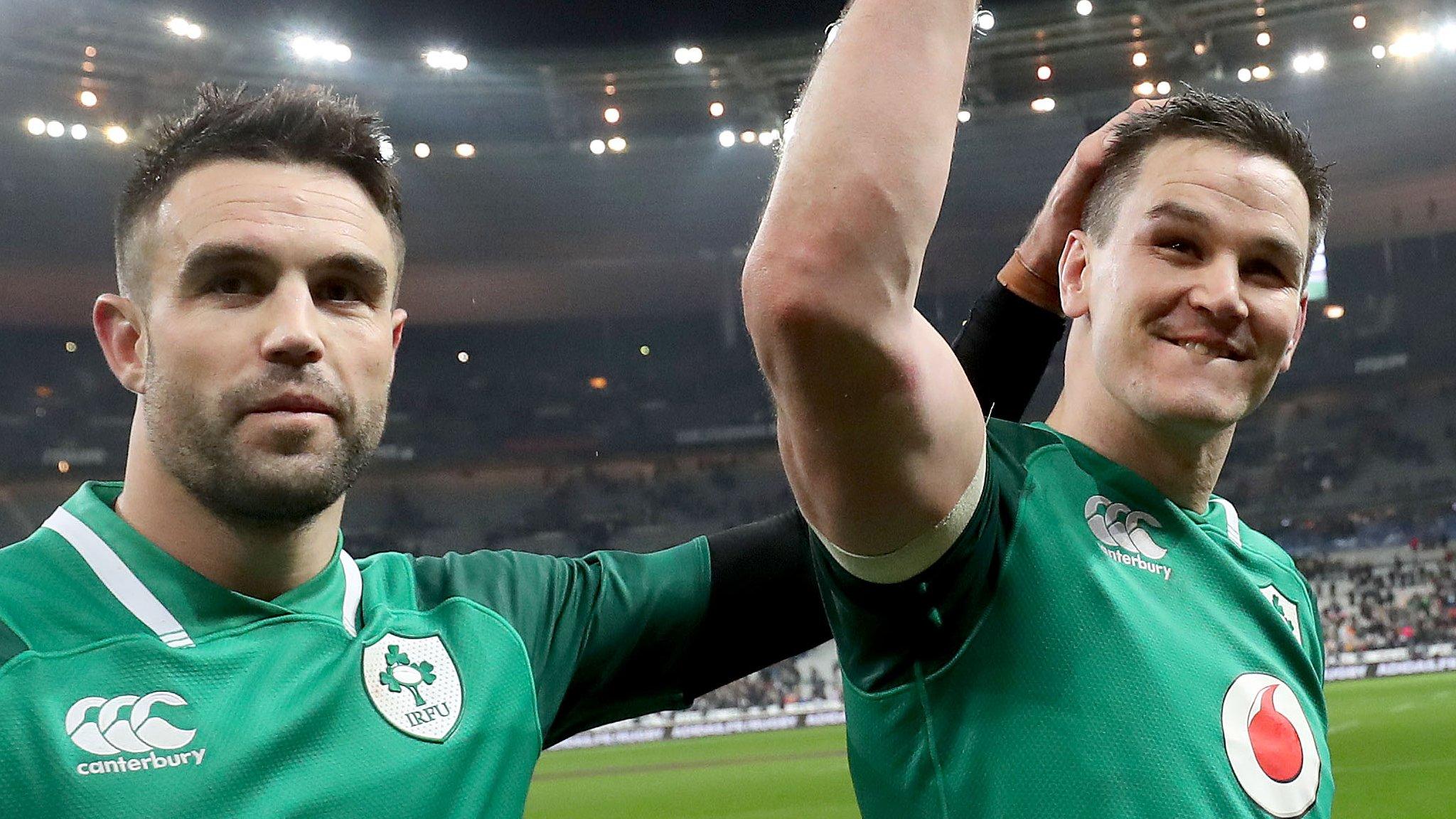 Scrum-half Conor Murray with Ireland's match-winner Johnny Sexton