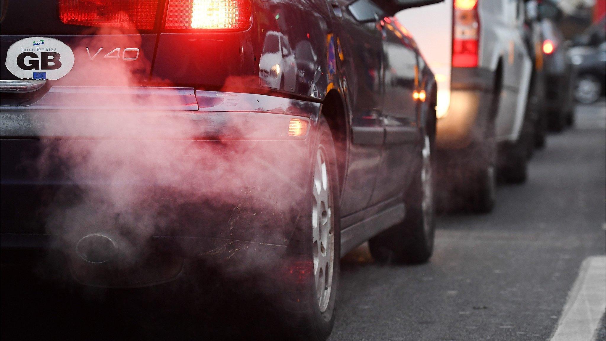 Exhaust fumes from a car