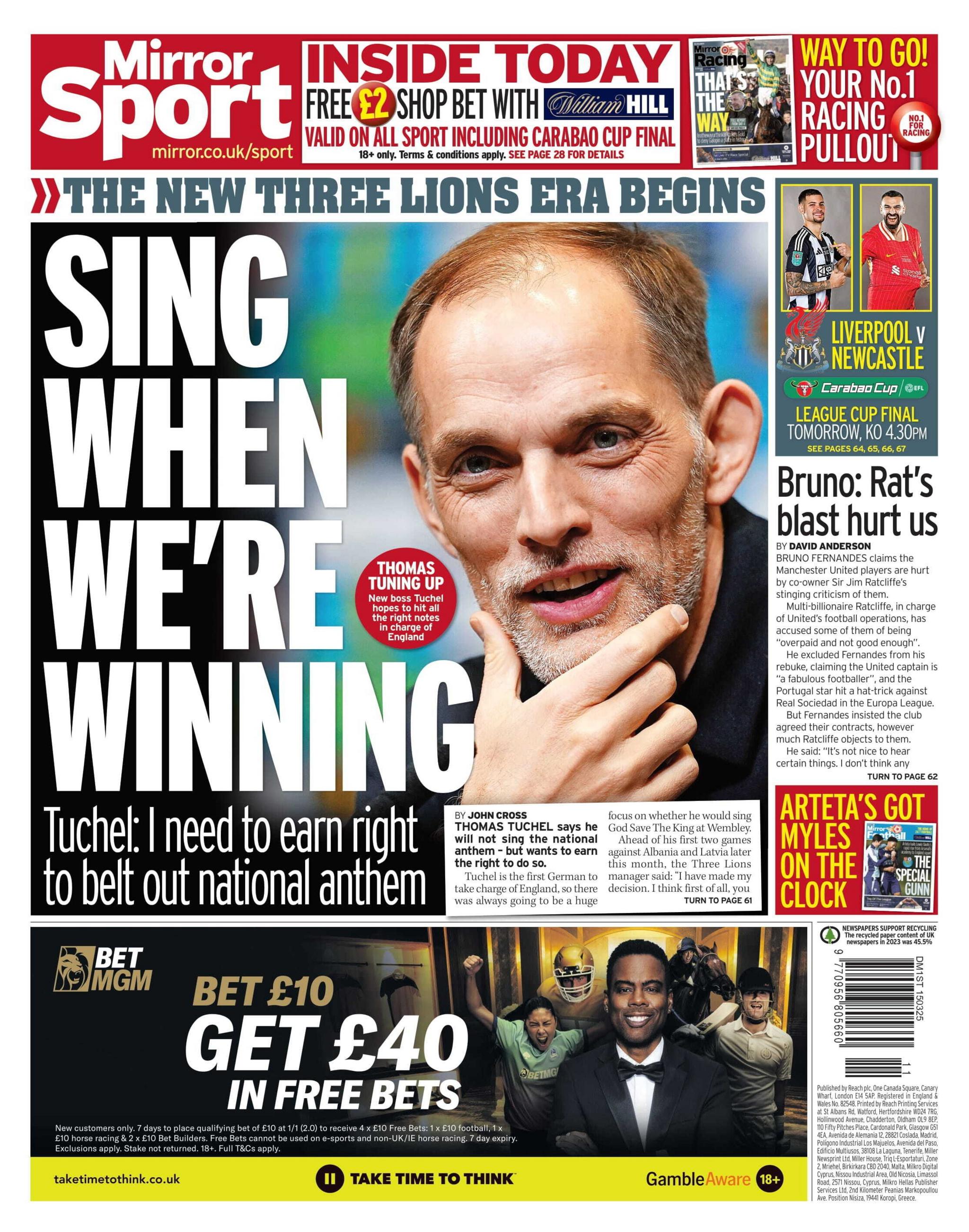 Daily Mirror back page