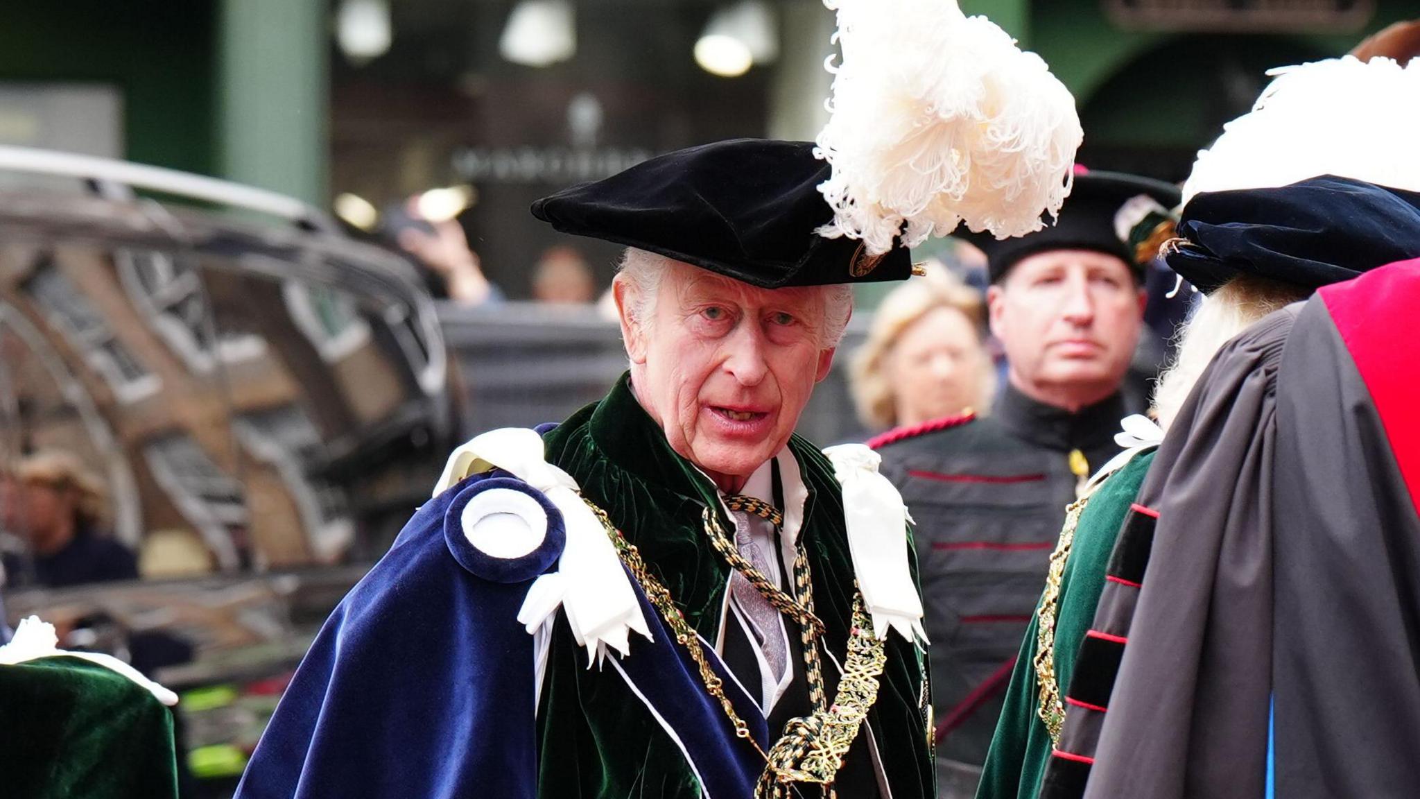 King Charles III arrives at the Order of the Thistle ceremony in Edinburgh