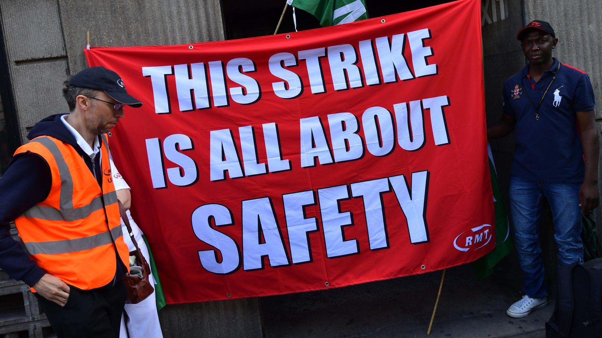 Banner at RMT picket line