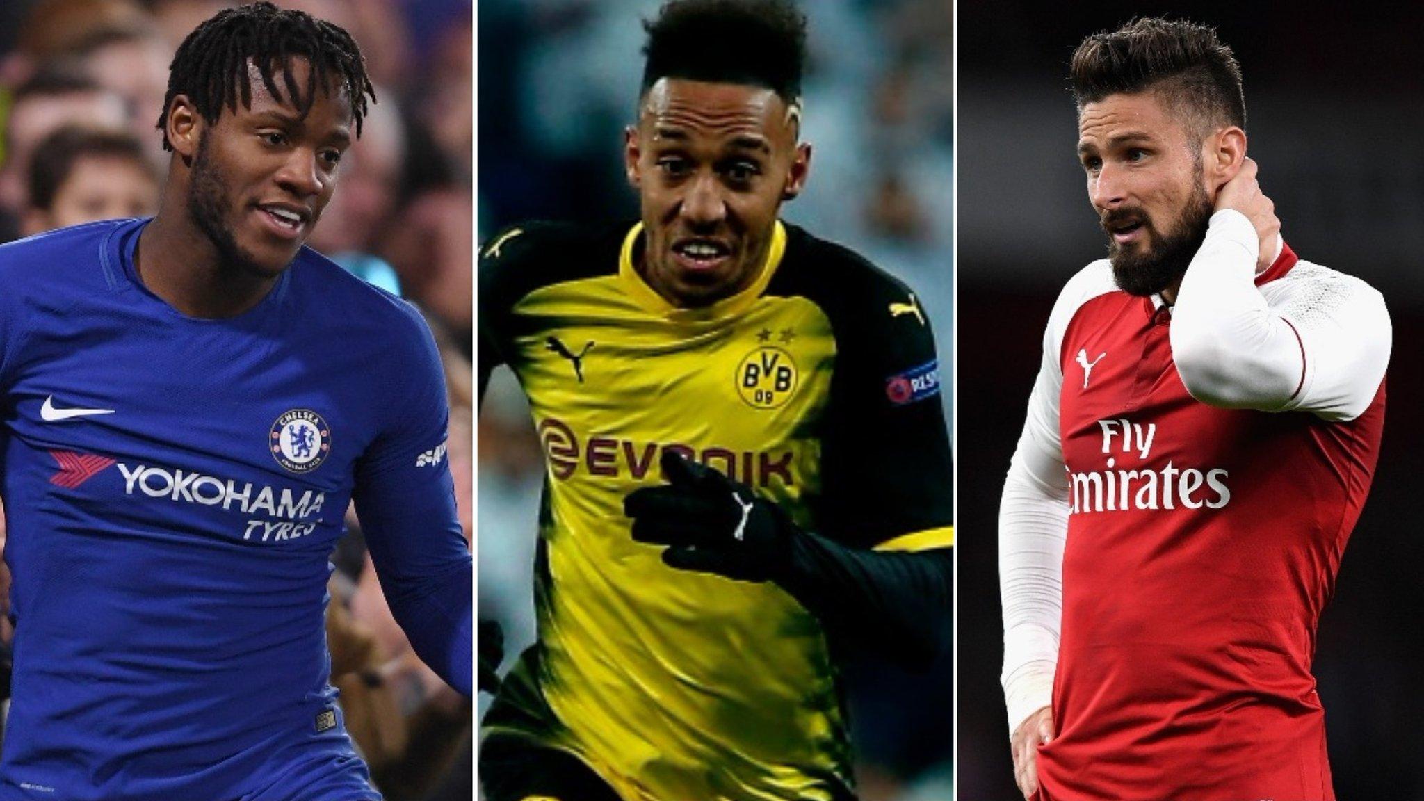 Michy Batshuayi, Pierre-Emerick Aubameyang, Olivier Giroud