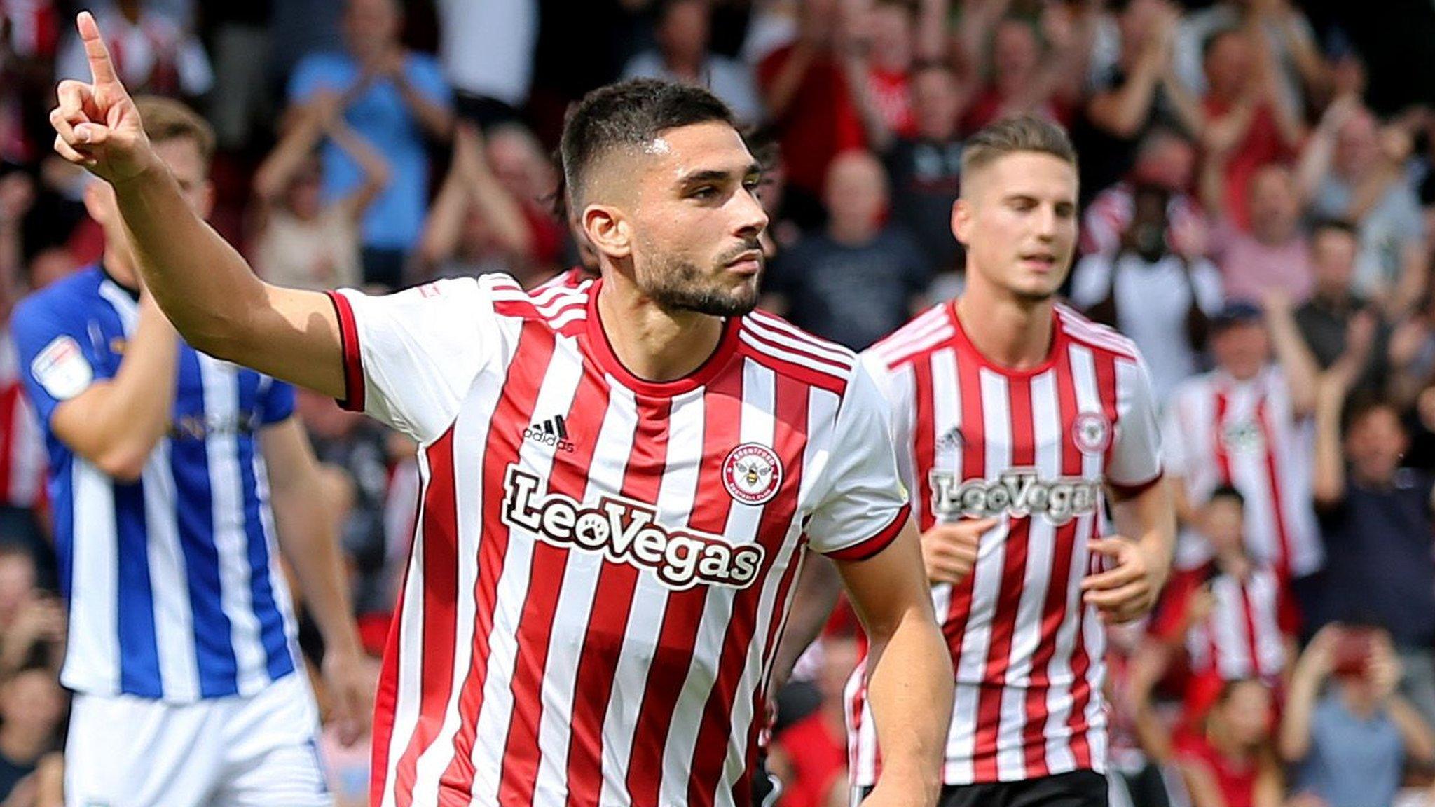 Brentford striker Neal Maupay celebrates his goal against Sheffield Wednesday