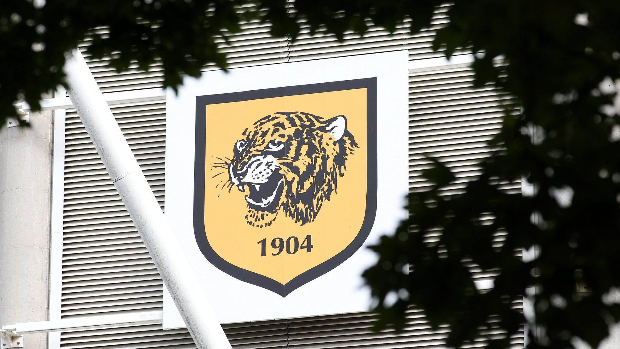 A view of Hull City's current crest at the KCOM Stadium