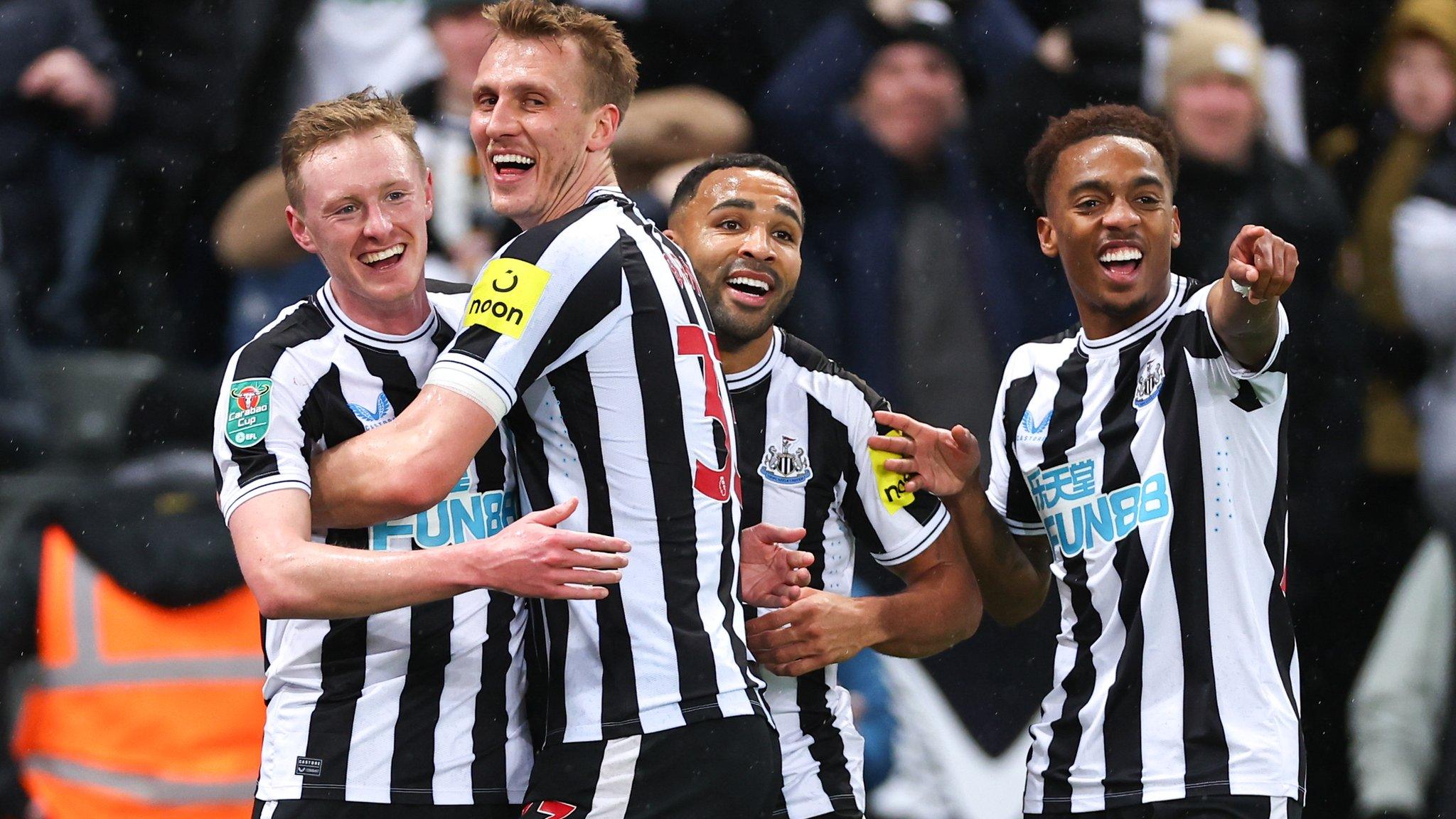 Newcastle players celebrate