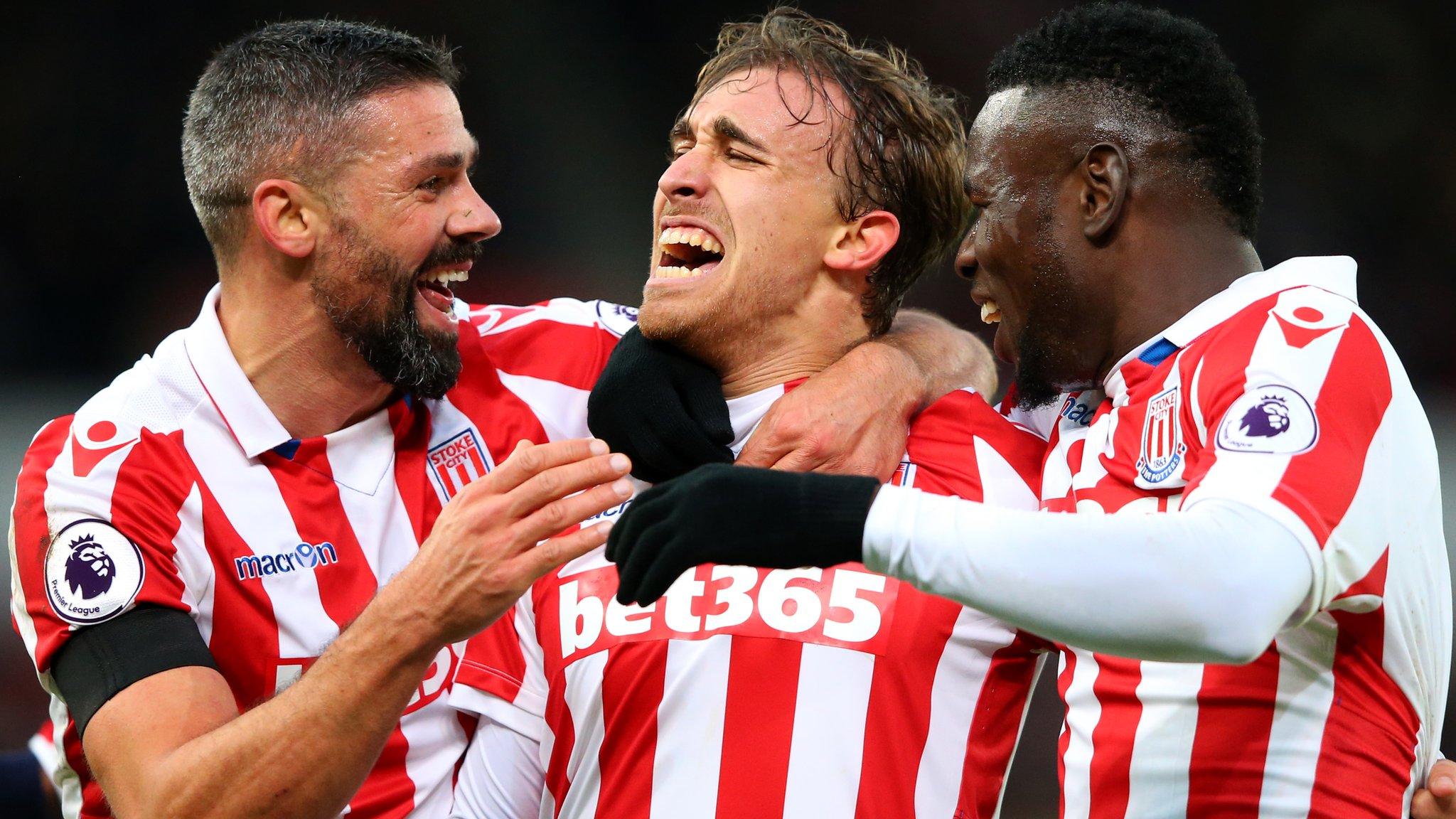 Stoke players celebrate