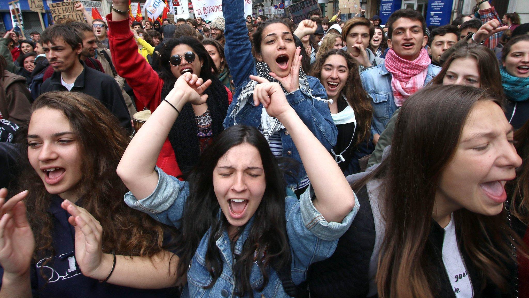 Student protest against labour reforms